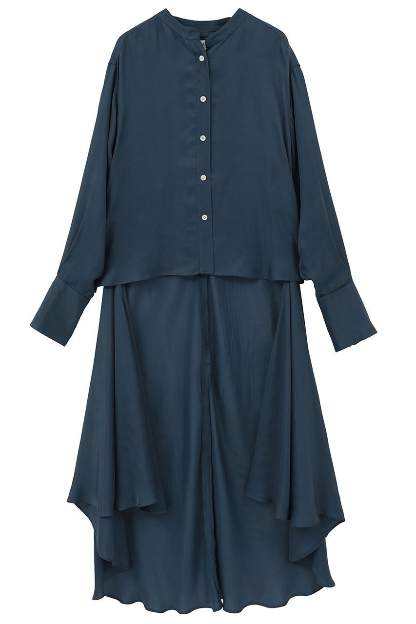 【マルティニーク/martinique】の【l heritage martinique】シルキーキュプラブラウス 人気、トレンドファッション・服の通販 founy(ファニー) 　ファッション　Fashion　レディースファッション　Fashion for Women　トップス・カットソー　Cut & Sew Tops　シャツ・ブラウス・オフィスカジュアル　Elegant Blouses & Button-Ups　キュプラ　Cupro, Eco Fabric　コンパクト　Compact, Small Size　シルク　Silk, 100% Silk　ストライプ　Stripe, Striped Pattern　スリーブ　Sleeve, Long Sleeve / Short Sleeve　デニム　Denim, Jeans Material　ブラウジング　Blouson Silhouette, Cinched Waist　ボトム　Bottoms, Lower Wear　マキシ　Maxi, Full Length　無地　Plain, Solid Color　ロング　Long, Long-Length　おすすめ　Recommended / Our Picks　 other-1|ID: prp329100004835303 ipo3291000000036693286