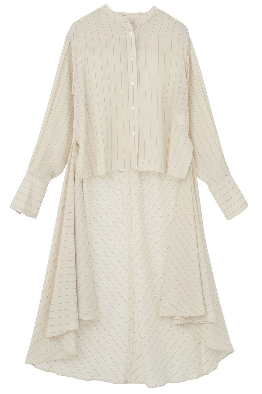 【マルティニーク/martinique】の【l heritage martinique】シルキーキュプラブラウス インテリア・キッズ・メンズ・レディースファッション・服の通販 founy(ファニー) 　ファッション　Fashion　レディースファッション　Fashion for Women　トップス・カットソー　Cut & Sew Tops　シャツ・ブラウス・オフィスカジュアル　Elegant Blouses & Button-Ups　キュプラ　Cupro, Eco Fabric　コンパクト　Compact, Small Size　シルク　Silk, 100% Silk　ストライプ　Stripe, Striped Pattern　スリーブ　Sleeve, Long Sleeve / Short Sleeve　デニム　Denim, Jeans Material　ブラウジング　Blouson Silhouette, Cinched Waist　ボトム　Bottoms, Lower Wear　マキシ　Maxi, Full Length　無地　Plain, Solid Color　ロング　Long, Long-Length　おすすめ　Recommended / Our Picks　ストライプ|ID: prp329100004835303 ipo3291000000036693288