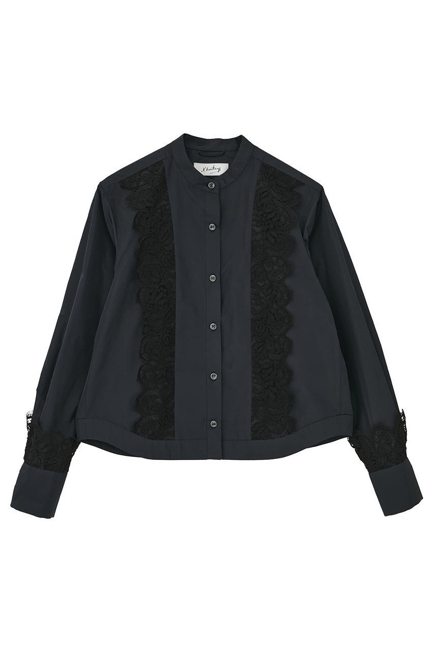 【マルティニーク/martinique】の【l heritage martinique】マイクロイタリアンタフタレースシャツ インテリア・キッズ・メンズ・レディースファッション・服の通販 founy(ファニー) 　ファッション　Fashion　レディースファッション　Fashion for Women　トップス・カットソー　Cut & Sew Tops　シャツ・ブラウス・オフィスカジュアル　Elegant Blouses & Button-Ups　イタリア　Italy　春　Spring　ギャザー　Gathered, Ruffled　コンパクト　Compact, Small Size　ジャケット　Jacket, Outerwear　スリーブ　Sleeve, Long Sleeve / Short Sleeve　タフタ　Taffeta, Structured Fabric　バランス　Balance, Style Balance　フェミニン　Feminine, Girly　フォルム　Silhouette, Form　フロント　Front, Front Design　メンズ　Men's, Menswear　モダン　Modern, Contemporary　レース　Lace, Lace Fabric　ロング　Long, Long-Length　S/S・春夏　SS, Spring/Summer, Warm Season　おすすめ　Recommended / Our Picks　夏　Summer　エレガント 上品　Elegant　2026年　2026　ネイビー|ID: prp329100004835304 ipo3291000000036245084