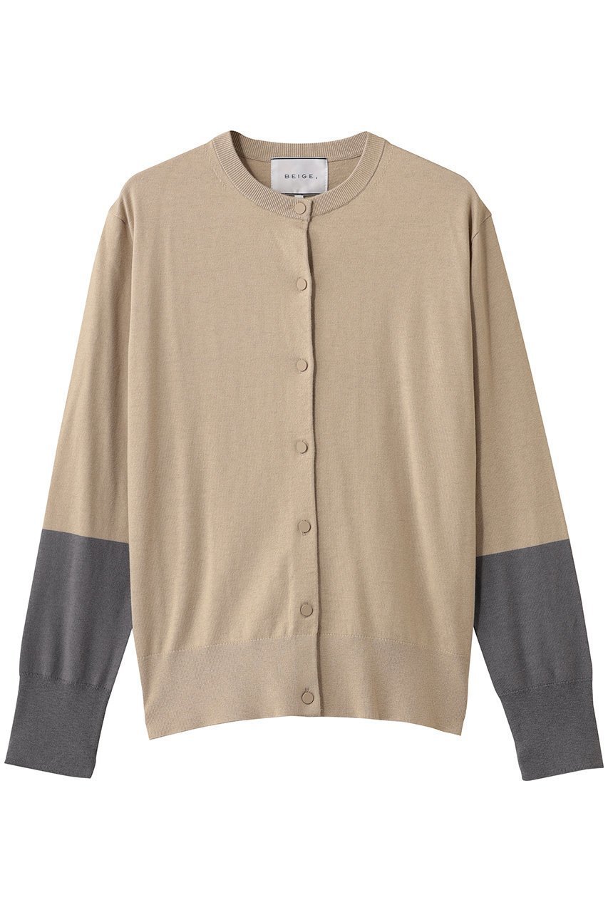 【ベイジ,/BEIGE,】のCHLOR(クロー)/ウールシルク配色クルーネックカーディガン インテリア・キッズ・メンズ・レディースファッション・服の通販 founy(ファニー) 　ファッション　Fashion　レディースファッション　Fashion for Women　トップス・カットソー　Cut & Sew Tops　ニット　Knit Tops & Sweaters　カーディガン・羽織り　Layered Style Cardigans　インナー　Innerwear　カーディガン　Cardigan, Knitwear　シルク　Silk, 100% Silk　定番　Standard, Basic Item　新作・新入荷　New Arrivals / New In　Beige|ID: prp329100004835310 ipo3291000000035220871