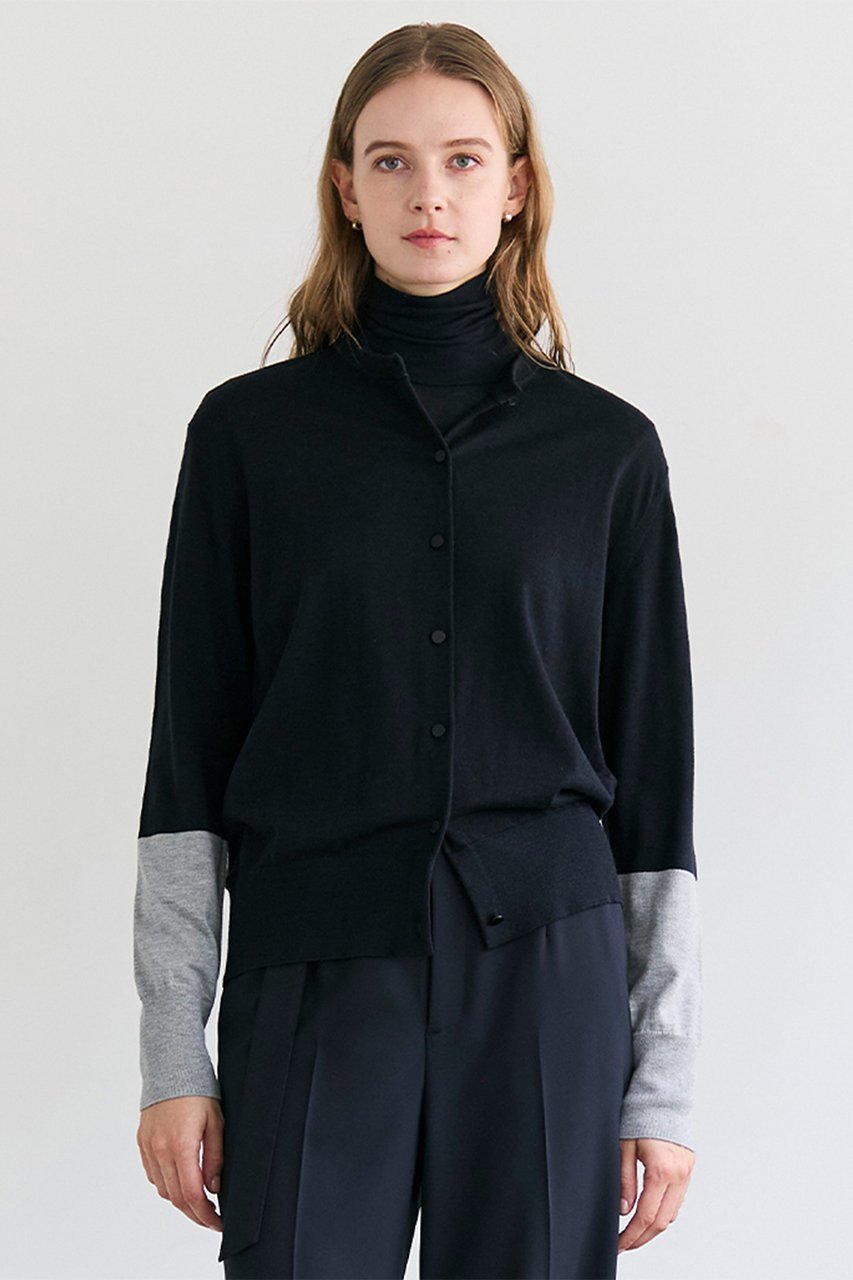 【ベイジ,/BEIGE,】のCHLOR(クロー)/ウールシルク配色クルーネックカーディガン 人気、トレンドファッション・服の通販 founy(ファニー) 　ファッション　Fashion　レディースファッション　Fashion for Women　トップス・カットソー　Cut & Sew Tops　ニット　Knit Tops & Sweaters　カーディガン・羽織り　Layered Style Cardigans　インナー　Innerwear　カーディガン　Cardigan, Knitwear　シルク　Silk, 100% Silk　定番　Standard, Basic Item　other-7|ID: prp329100004835310 ipo3291000000035459069