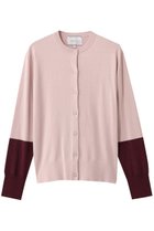 【ベイジ,/BEIGE,】のCHLOR(クロー)/ウールシルク配色クルーネックカーディガン Pink|ID: prp329100004835310 ipo3291000000036886902