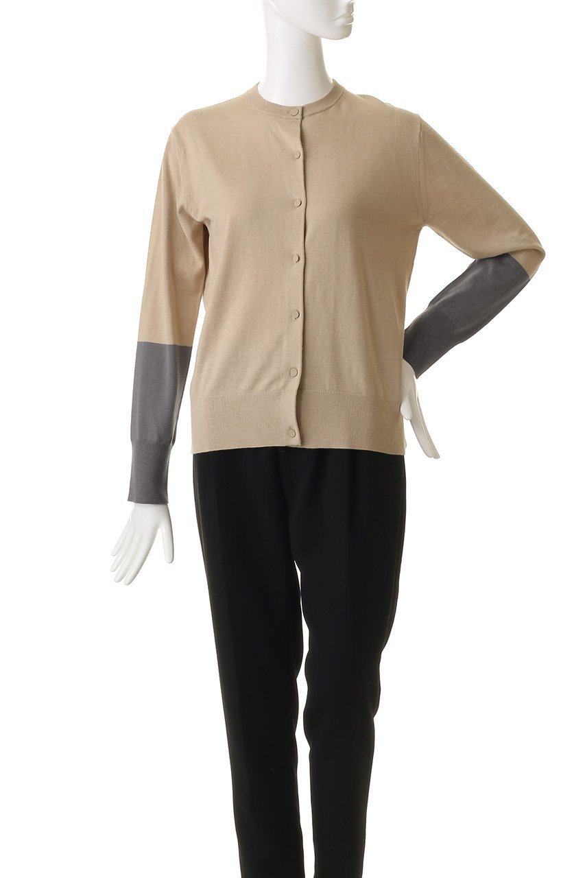 【ベイジ,/BEIGE,】のCHLOR(クロー)/ウールシルク配色クルーネックカーディガン 人気、トレンドファッション・服の通販 founy(ファニー) 　ファッション　Fashion　レディースファッション　Fashion for Women　トップス・カットソー　Cut & Sew Tops　ニット　Knit Tops & Sweaters　カーディガン・羽織り　Layered Style Cardigans　インナー　Innerwear　カーディガン　Cardigan, Knitwear　シルク　Silk, 100% Silk　定番　Standard, Basic Item　other-2|ID: prp329100004835310 ipo3291000000036886905