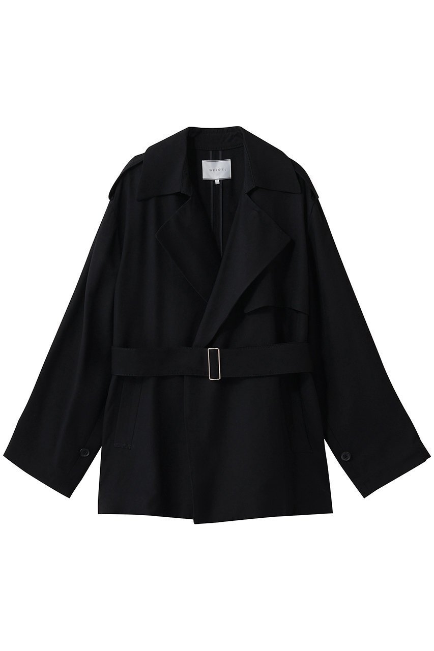 【ベイジ,/BEIGE,】のVESZELYITE(ベゼライト)/ラップショートトレンチコート インテリア・キッズ・メンズ・レディースファッション・服の通販 founy(ファニー) 　ファッション　Fashion　レディースファッション　Fashion for Women　アウター　Coat / Outerwear Collection　コート・ロングコート・ピーコート　Long Coats, Peacoats & More　トレンチコート / 春秋の定番アウター　Trench Coats　なめらか　Smooth, Silky Texture　ショート　Short, Short Length　モダン　Modern, Contemporary　Black|ID: prp329100004835313 ipo3291000000036231133