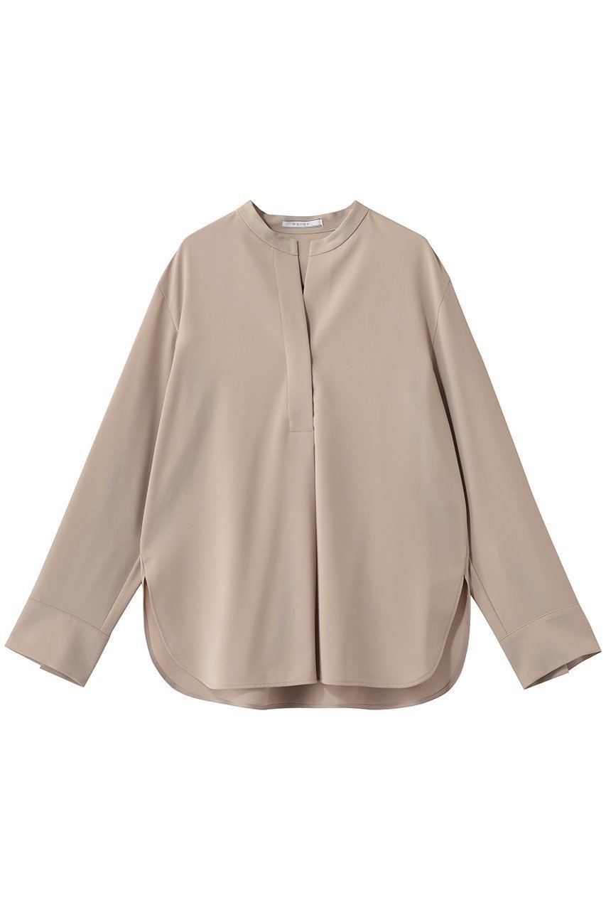 【ベイジ,/BEIGE,】のSPHENE(スフェーン)/スタンドカラープルオーバーブラウス インテリア・キッズ・メンズ・レディースファッション・服の通販 founy(ファニー) 　ファッション　Fashion　レディースファッション　Fashion for Women　トップス・カットソー　Cut & Sew Tops　シャツ・ブラウス・オフィスカジュアル　Elegant Blouses & Button-Ups　カジュアルプルオーバー・ニットトップス　Pullovers & Knit Tops / Casual Pullovers　スタンド　Stand Collar, Upright Stand　スリーブ　Sleeve, Long Sleeve / Short Sleeve　ビジネス 仕事 通勤　Business / Work / Commuting　ロング　Long, Long-Length　定番　Standard, Basic Item　Beige|ID: prp329100004835314 ipo3291000000035220908