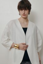 【アルアバイル/allureville】のハーフスリーブカラーレスジャケット ホワイト|ID: prp329100004835321 ipo3291000000035220965