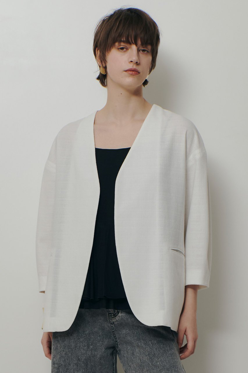 【アルアバイル/allureville】のハーフスリーブカラーレスジャケット 人気、トレンドファッション・服の通販 founy(ファニー) ファッション Fashion レディースファッション Fashion for Women アウター Coat / Outerwear Collection レディースジャケット・軽アウター Jackets 2026年 2026 カーディガン Cardigan, Knitwear ジャケット Jacket, Outerwear ストレッチ Stretch, Stretchy Fabric 夏 Summer 春 Spring S/S・春夏 SS, Spring/Summer, Warm Season other-6|ID: prp329100004835321 ipo3291000000036245155