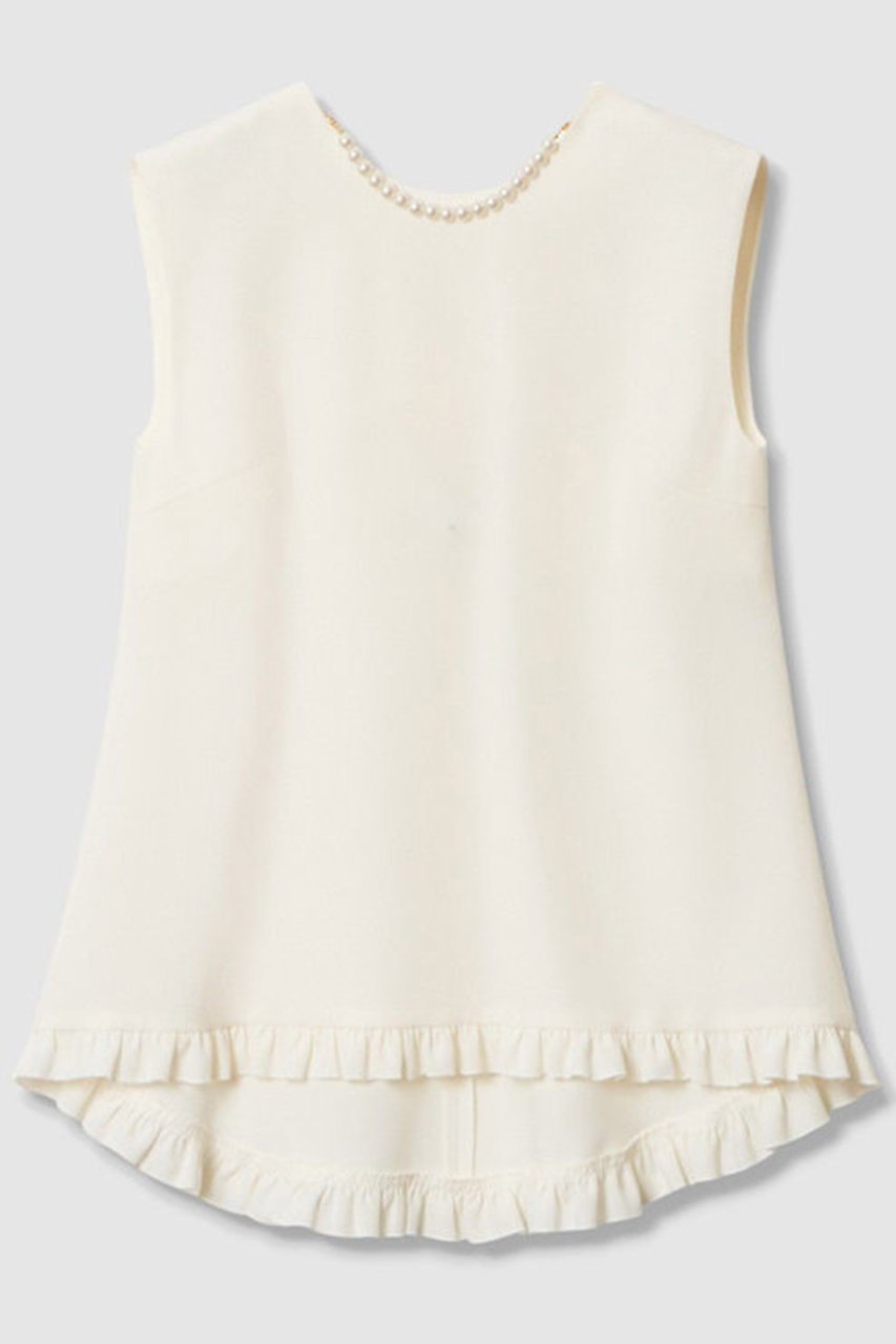 【アルアバイル/allureville】の【LOULOU WILLOUGHBY】パールネックレス付きフリルブラウス 人気、トレンドファッション・服の通販 founy(ファニー) 　ファッション　Fashion　レディースファッション　Fashion for Women　トップス・カットソー　Cut & Sew Tops　キャミソール&ノースリーブ　Camisoles & Sleeveless Tops　シャツ・ブラウス・オフィスカジュアル　Elegant Blouses & Button-Ups　ジュエリー　Jewelry　ネックレス　Necklaces & Pendants　2026年　2026　アクセサリー　Fashion Accessories　ダブル　Double, Double-Breasted　ネックレス　Necklace, Pendant Necklace　ノースリーブ　Sleeveless, No-Sleeve　パール　Pearl, Pearl Accent　フリル　Frill, Ruffle　フレア　Flare, Flared　夏　Summer　春　Spring　S/S・春夏　SS, Spring/Summer, Warm Season　 other-1|ID: prp329100004835329 ipo3291000000035221025