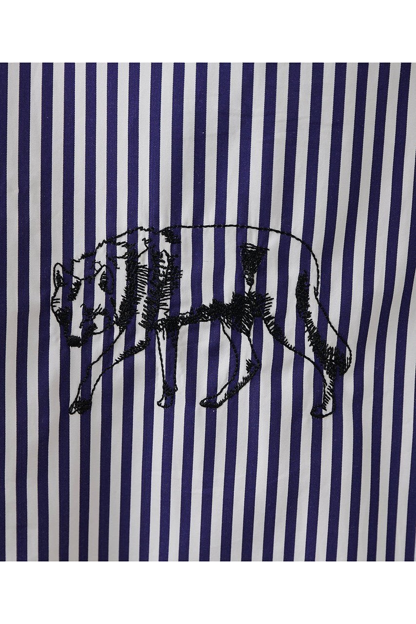 【ウィムガゼット/Whim Gazette】のThomas Masonアニマル刺繍シャツ 人気、トレンドファッション・服の通販 founy(ファニー) 　ファッション　Fashion　レディースファッション　Fashion for Women　トップス・カットソー　Cut & Sew Tops　シャツ・ブラウス・オフィスカジュアル　Elegant Blouses & Button-Ups　アニマル　Animal Print　インナー　Innerwear　春　Spring　シルク　Silk, 100% Silk　ストライプ　Stripe, Striped Pattern　スペシャル　Special, Limited Edition　スリーブ　Sleeve, Long Sleeve / Short Sleeve　なめらか　Smooth, Silky Texture　ロング　Long, Long-Length　S/S・春夏　SS, Spring/Summer, Warm Season　夏　Summer　エレガント 上品　Elegant　2026年　2026　other-8|ID: prp329100004835330 ipo3291000000035619643