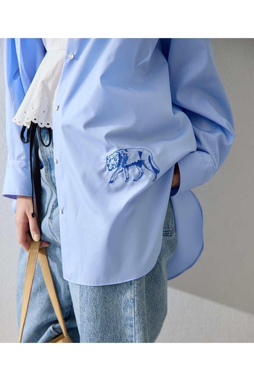 【ウィムガゼット/Whim Gazette】のアニマル刺繍シャツ 人気、トレンドファッション・服の通販 founy(ファニー) 　ファッション　Fashion　レディースファッション　Fashion for Women　トップス・カットソー　Cut & Sew Tops　シャツ・ブラウス・オフィスカジュアル　Elegant Blouses & Button-Ups　2026年　2026　アニマル　Animal Print　インナー　Innerwear　ストライプ　Stripe, Striped Pattern　スリーブ　Sleeve, Long Sleeve / Short Sleeve　ロング　Long, Long-Length　エレガント 上品　Elegant　夏　Summer　春　Spring　S/S・春夏　SS, Spring/Summer, Warm Season　other-4|ID: prp329100004835332 ipo3291000000035221062
