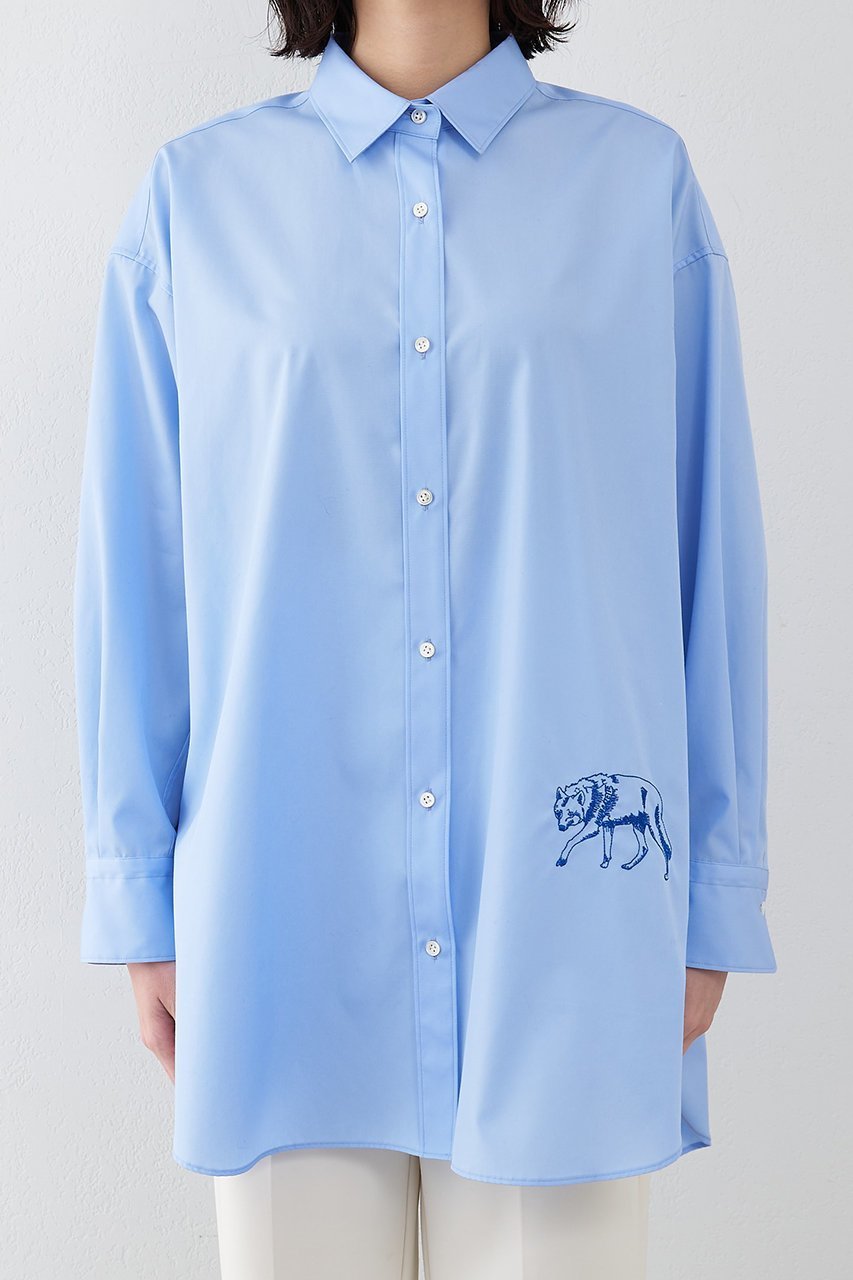 【ウィムガゼット/Whim Gazette】のアニマル刺繍シャツ 人気、トレンドファッション・服の通販 founy(ファニー) 　ファッション　Fashion　レディースファッション　Fashion for Women　トップス・カットソー　Cut & Sew Tops　シャツ・ブラウス・オフィスカジュアル　Elegant Blouses & Button-Ups　2026年　2026　アニマル　Animal Print　インナー　Innerwear　ストライプ　Stripe, Striped Pattern　スリーブ　Sleeve, Long Sleeve / Short Sleeve　ロング　Long, Long-Length　エレガント 上品　Elegant　夏　Summer　春　Spring　S/S・春夏　SS, Spring/Summer, Warm Season　other-6|ID: prp329100004835332 ipo3291000000035221064