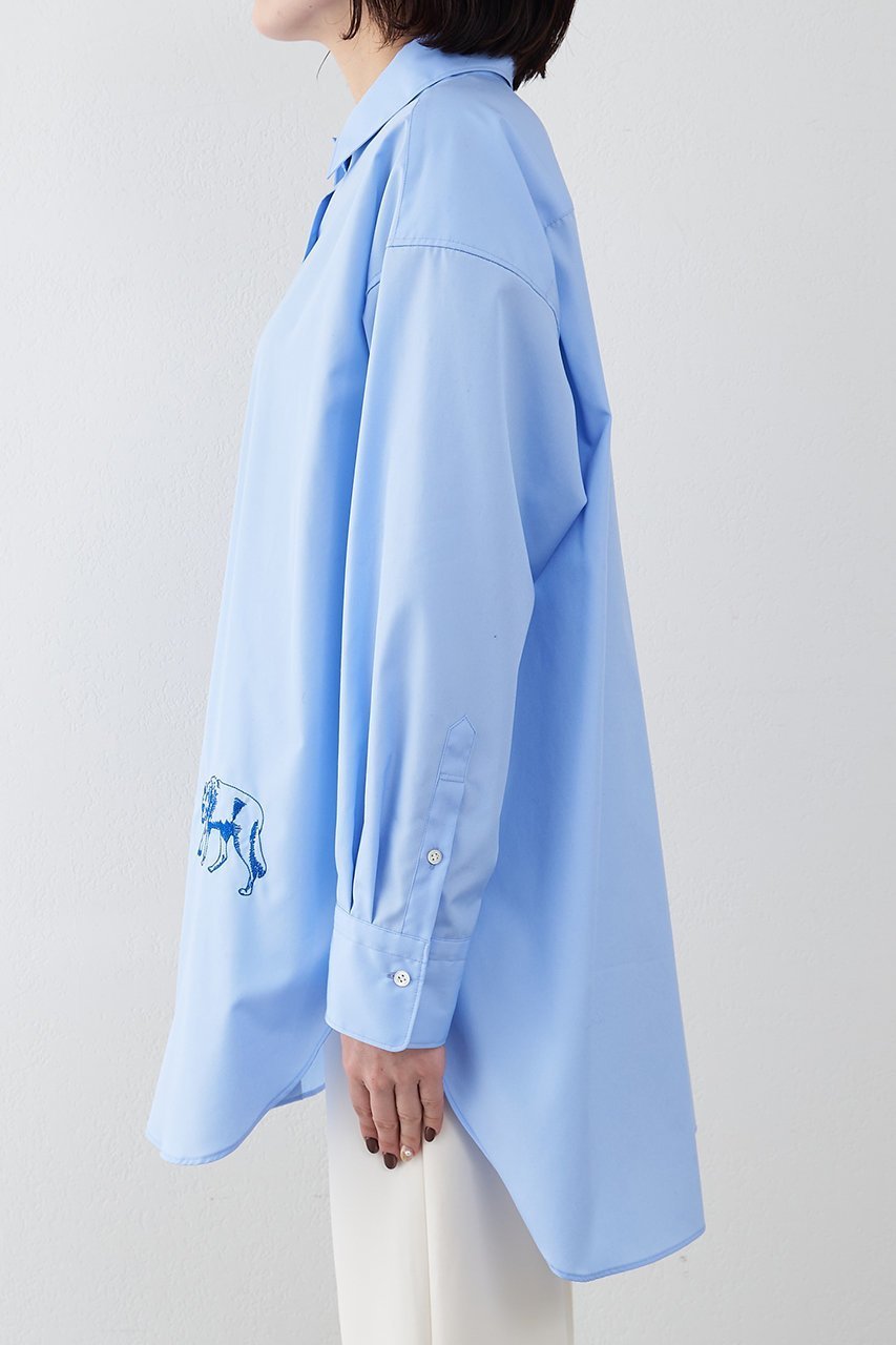 【ウィムガゼット/Whim Gazette】のアニマル刺繍シャツ 人気、トレンドファッション・服の通販 founy(ファニー) 　ファッション　Fashion　レディースファッション　Fashion for Women　トップス・カットソー　Cut & Sew Tops　シャツ・ブラウス・オフィスカジュアル　Elegant Blouses & Button-Ups　2026年　2026　アニマル　Animal Print　インナー　Innerwear　ストライプ　Stripe, Striped Pattern　スリーブ　Sleeve, Long Sleeve / Short Sleeve　ロング　Long, Long-Length　エレガント 上品　Elegant　夏　Summer　春　Spring　S/S・春夏　SS, Spring/Summer, Warm Season　other-7|ID: prp329100004835332 ipo3291000000035221065