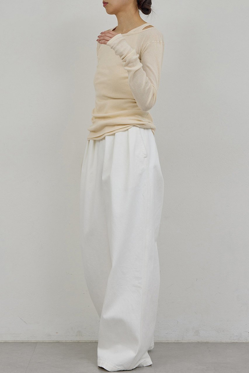 【ガリャルダガランテ/GALLARDAGALANTE】の【PEAS】ガーゼテレコプルオーバー 人気、トレンドファッション・服の通販 founy(ファニー) 　ファッション　Fashion　レディースファッション　Fashion for Women　トップス・カットソー　Cut & Sew Tops　シャツ・ブラウス・オフィスカジュアル　Elegant Blouses & Button-Ups　ロングTシャツ・Tシャツ　Longline T-Shirts & Tees　カジュアルプルオーバー・ニットトップス　Pullovers & Knit Tops / Casual Pullovers　カットソー・ベーシックTシャツ　Cut-and-Sewn Tops / Stretch Tees & Basics　2026年　2026　おすすめ　Recommended / Our Picks　インナー　Innerwear　シアー　Sheer, See-Through　ショルダー　Shoulder, Shoulder Strap　スリーブ　Sleeve, Long Sleeve / Short Sleeve　タンク　Tank Top, Sleeveless Top　テレコ　Ribbed, Rib Stitch　ロング　Long, Long-Length　人気　Popular, Best Seller　夏　Summer　春　Spring　S/S・春夏　SS, Spring/Summer, Warm Season　other-3|ID: prp329100004835335 ipo3291000000035221090