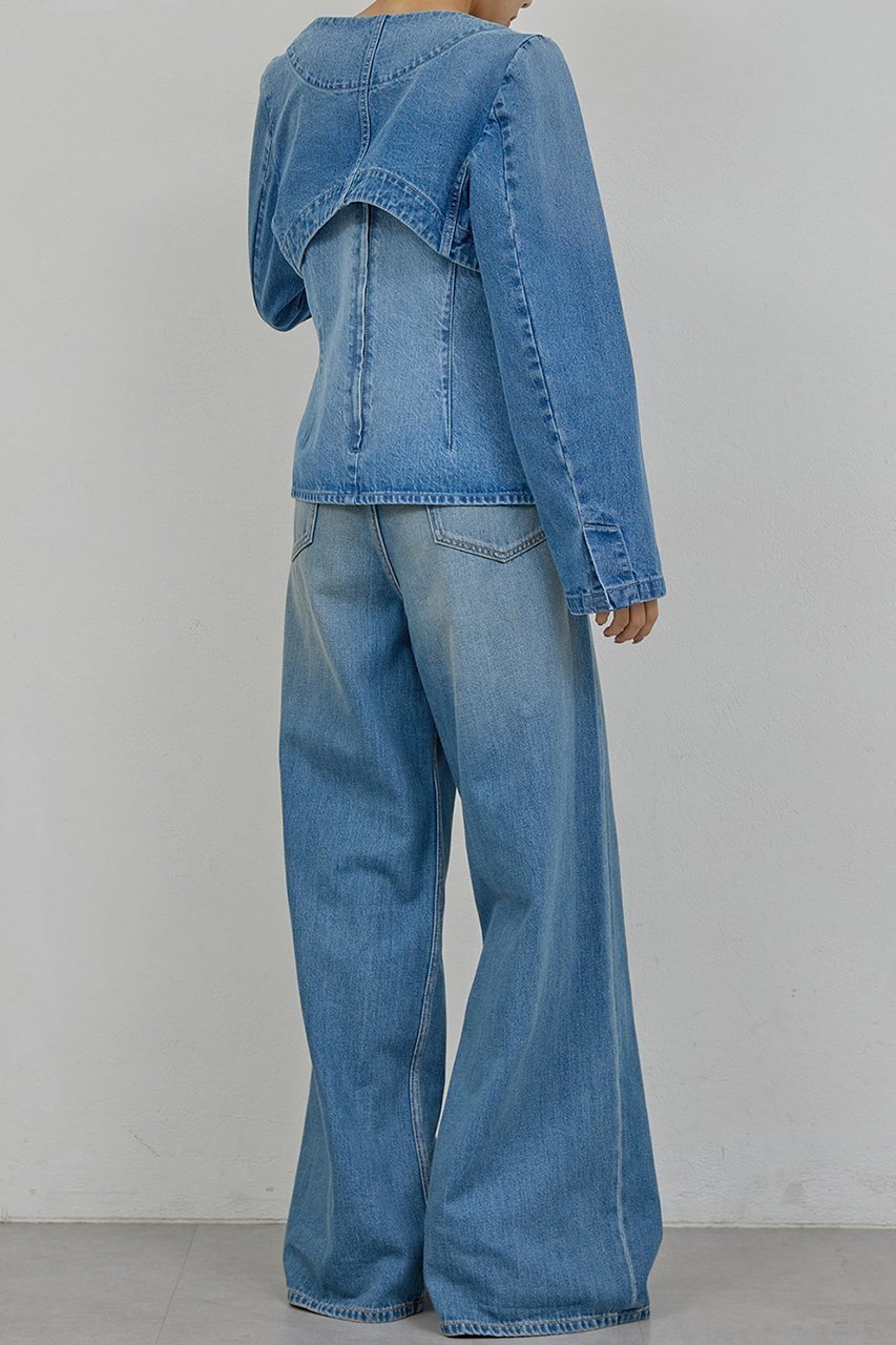 【ガリャルダガランテ/GALLARDAGALANTE】の【PEAS】デニムキャミブラウス 人気、トレンドファッション・服の通販 founy(ファニー) 　ファッション　Fashion　レディースファッション　Fashion for Women　トップス・カットソー　Cut & Sew Tops　キャミソール&ノースリーブ　Camisoles & Sleeveless Tops　シャツ・ブラウス・オフィスカジュアル　Elegant Blouses & Button-Ups　おすすめ　Recommended / Our Picks　カットソー　Cut and Sewn Top　シンプル　Simple, Minimal　デニム　Denim, Jeans Material　ノースリーブ　Sleeveless, No-Sleeve　フォルム　Silhouette, Form　ボレロ　Bolero, Short Cardigan　ヴィンテージ　Vintage Style　other-4|ID: prp329100004835336 ipo3291000000036886915