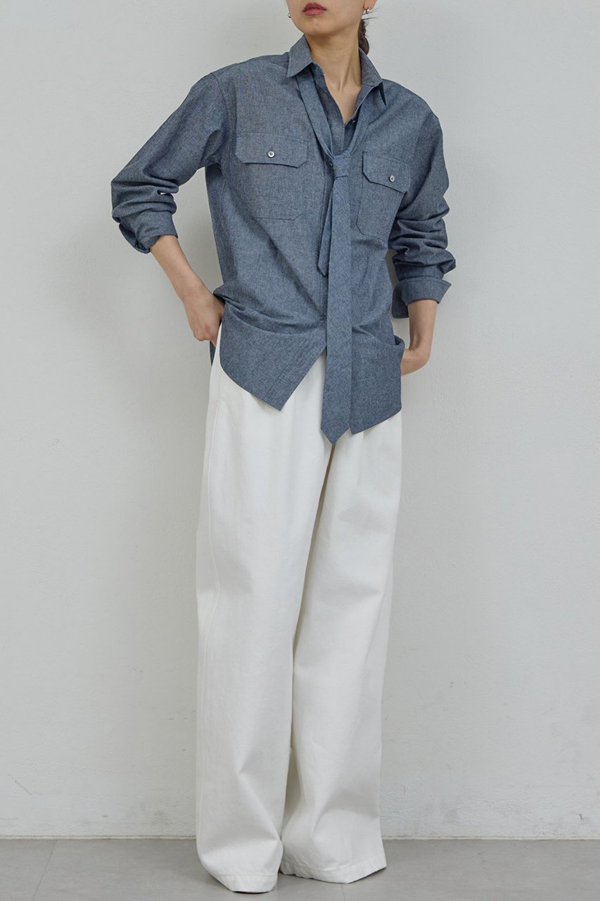 【ガリャルダガランテ/GALLARDAGALANTE】の【PEAS】タイ付きシャツ 人気、トレンドファッション・服の通販 founy(ファニー) 　ファッション　Fashion　レディースファッション　Fashion for Women　トップス・カットソー　Cut & Sew Tops　シャツ・ブラウス・オフィスカジュアル　Elegant Blouses & Button-Ups　2026年　2026　おすすめ　Recommended / Our Picks　スリーブ　Sleeve, Long Sleeve / Short Sleeve　マニッシュ　Mannish, Boyish　リラックス　Relax, Relaxed Fit　ロング　Long, Long-Length　ワーク　Workwear, Utility Style　ヴィンテージ　Vintage Style　夏　Summer　春　Spring　S/S・春夏　SS, Spring/Summer, Warm Season　other-2|ID: prp329100004835337 ipo3291000000036043857