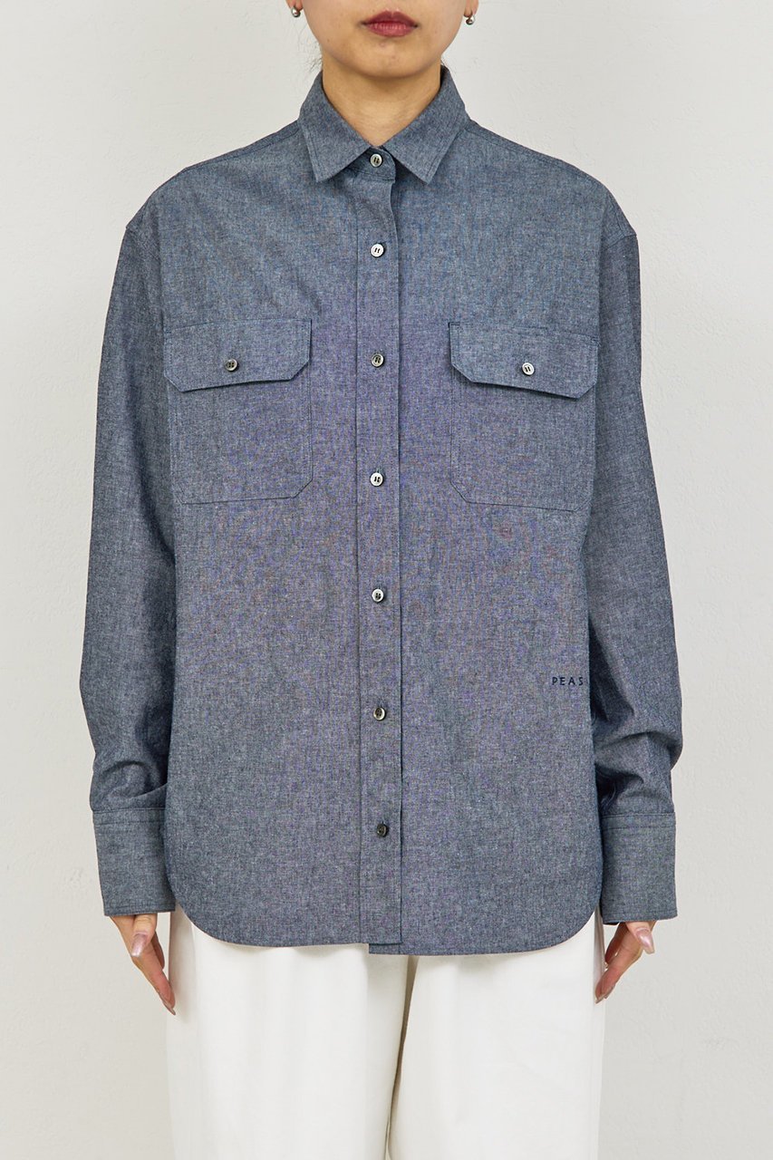 【ガリャルダガランテ/GALLARDAGALANTE】の【PEAS】タイ付きシャツ 人気、トレンドファッション・服の通販 founy(ファニー) 　ファッション　Fashion　レディースファッション　Fashion for Women　トップス・カットソー　Cut & Sew Tops　シャツ・ブラウス・オフィスカジュアル　Elegant Blouses & Button-Ups　2026年　2026　おすすめ　Recommended / Our Picks　スリーブ　Sleeve, Long Sleeve / Short Sleeve　マニッシュ　Mannish, Boyish　リラックス　Relax, Relaxed Fit　ロング　Long, Long-Length　ワーク　Workwear, Utility Style　ヴィンテージ　Vintage Style　夏　Summer　春　Spring　S/S・春夏　SS, Spring/Summer, Warm Season　other-8|ID: prp329100004835337 ipo3291000000036043871