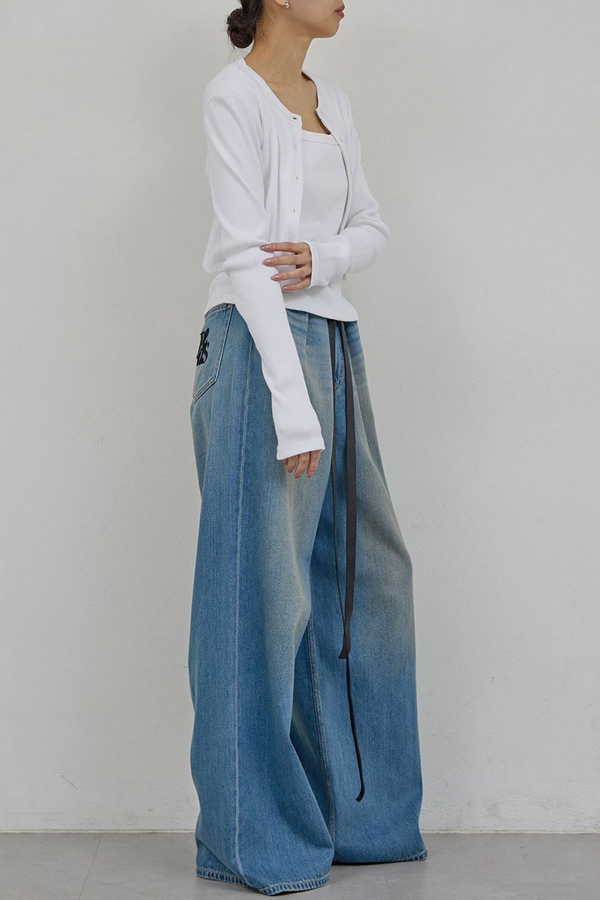 【ガリャルダガランテ/GALLARDAGALANTE】の【PEAS】レザーベルト付きソフトデニム 人気、トレンドファッション・服の通販 founy(ファニー) 　ファッション　Fashion　レディースファッション　Fashion for Women　パンツ　Pants & Trousers　デニムパンツ・ジーンズ・美脚デニム　Denim Jeans & Pants　ベルト&ウエストマーク　Belts & Waist Accessories　おすすめ　Recommended / Our Picks　デニム　Denim, Jeans Material　フィット　Fit, Slim Fit　ルーズ　Loose, Oversized　other-3|ID: prp329100004835339 ipo3291000000036951229