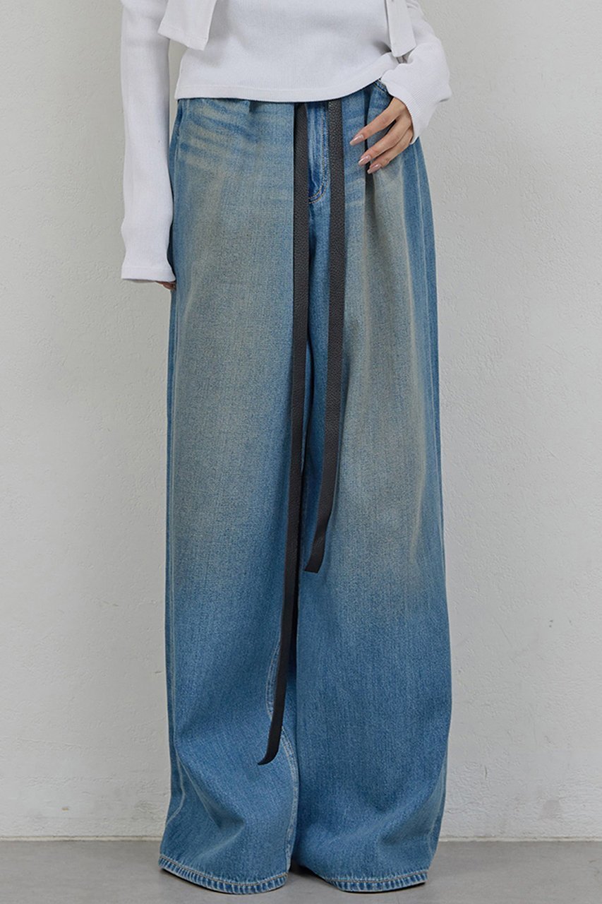 【ガリャルダガランテ/GALLARDAGALANTE】の【PEAS】レザーベルト付きソフトデニム 人気、トレンドファッション・服の通販 founy(ファニー) 　ファッション　Fashion　レディースファッション　Fashion for Women　パンツ　Pants & Trousers　デニムパンツ・ジーンズ・美脚デニム　Denim Jeans & Pants　ベルト&ウエストマーク　Belts & Waist Accessories　おすすめ　Recommended / Our Picks　デニム　Denim, Jeans Material　フィット　Fit, Slim Fit　ルーズ　Loose, Oversized　other-4|ID: prp329100004835339 ipo3291000000036951231