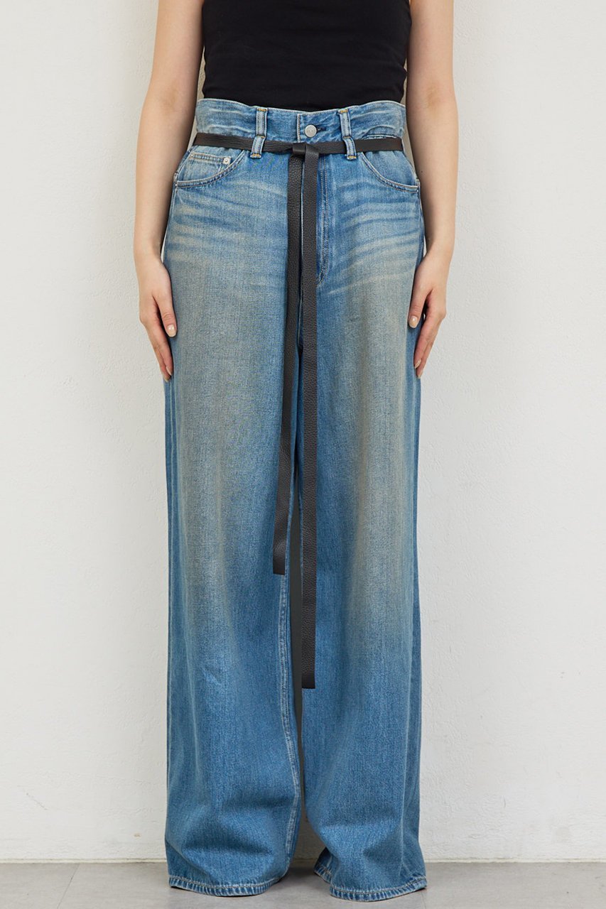 【ガリャルダガランテ/GALLARDAGALANTE】の【PEAS】レザーベルト付きソフトデニム 人気、トレンドファッション・服の通販 founy(ファニー) 　ファッション　Fashion　レディースファッション　Fashion for Women　パンツ　Pants & Trousers　デニムパンツ・ジーンズ・美脚デニム　Denim Jeans & Pants　ベルト&ウエストマーク　Belts & Waist Accessories　おすすめ　Recommended / Our Picks　デニム　Denim, Jeans Material　フィット　Fit, Slim Fit　ルーズ　Loose, Oversized　other-7|ID: prp329100004835339 ipo3291000000036951237