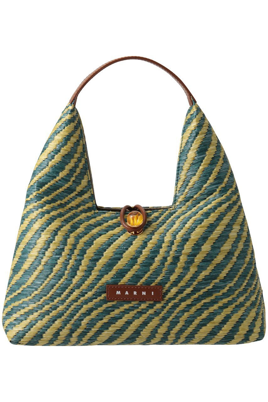 【マルニ/MARNI】のラフィアエフェクトミニハンドバッグ インテリア・キッズ・メンズ・レディースファッション・服の通販 founy(ファニー) 　ファッション　Fashion　レディースファッション　Fashion for Women　バッグ　Bags　フィット　Fit, Slim Fit　フォルム　Silhouette, Form　ラグジュアリー　Luxury, Elegant　ラフィア　Raffia, Natural Straw　夏　Summer　春　Spring　S/S・春夏　SS, Spring/Summer, Warm Season　ガーデングリーン|ID: prp329100004835345 ipo3291000000036482794