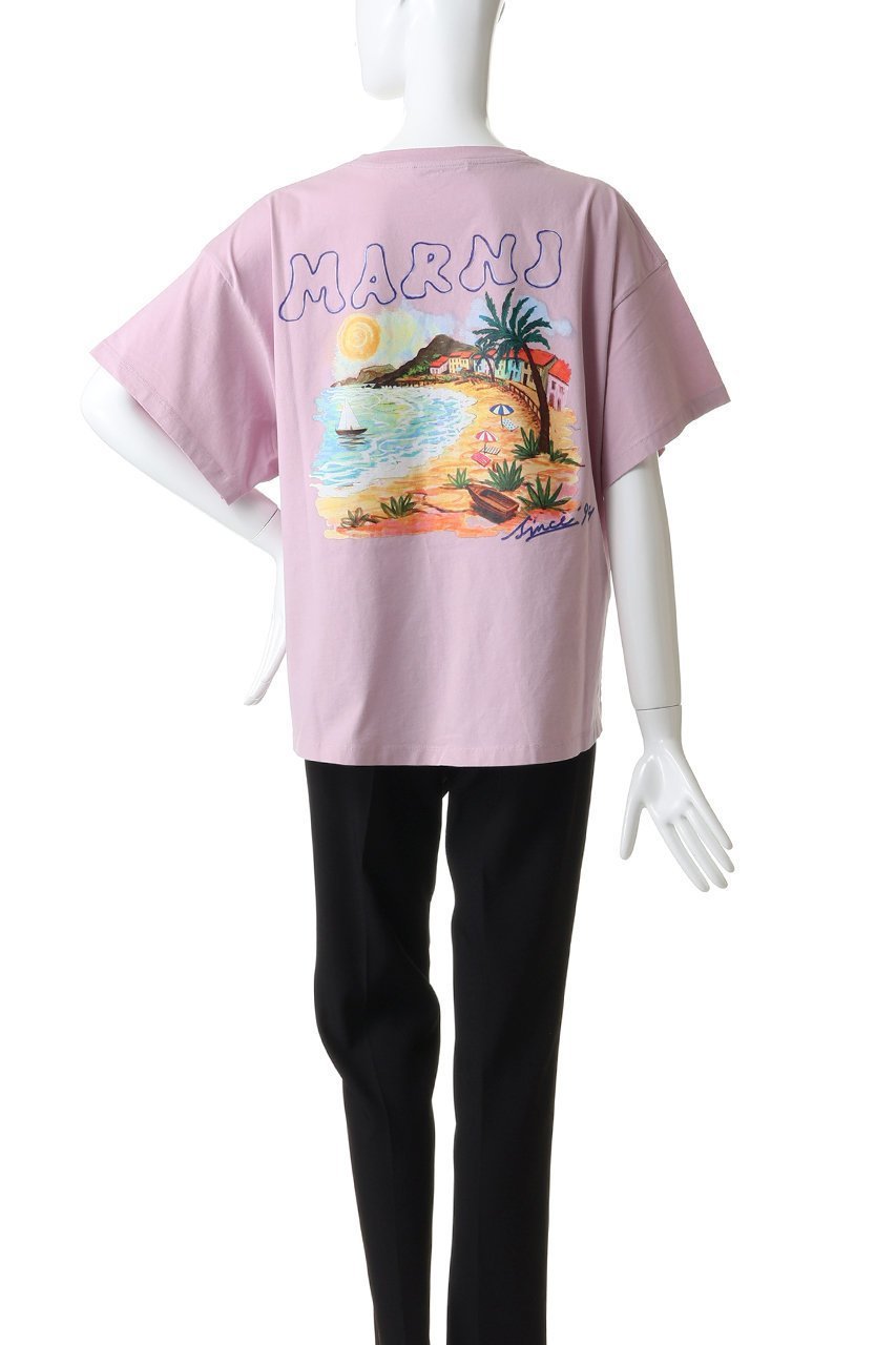【マルニ/MARNI】のバックプリントボクシークロップTシャツ 人気、トレンドファッション・服の通販 founy(ファニー) 　ファッション　Fashion　レディースファッション　Fashion for Women　トップス・カットソー　Cut & Sew Tops　シャツ・ブラウス・オフィスカジュアル　Elegant Blouses & Button-Ups　ロングTシャツ・Tシャツ　Longline T-Shirts & Tees　カットソー・ベーシックTシャツ　Cut-and-Sewn Tops / Stretch Tees & Basics　2026年　2026　クロップド　Cropped, Short Length　ショート　Short, Short Length　スリット　Slit, Slit Detail　スリーブ　Sleeve, Long Sleeve / Short Sleeve　ハーフ　Half, Half-Length　プリント　Print, Printed Pattern　夏　Summer　春　Spring　S/S・春夏　SS, Spring/Summer, Warm Season　other-4|ID: prp329100004835349 ipo3291000000036106284