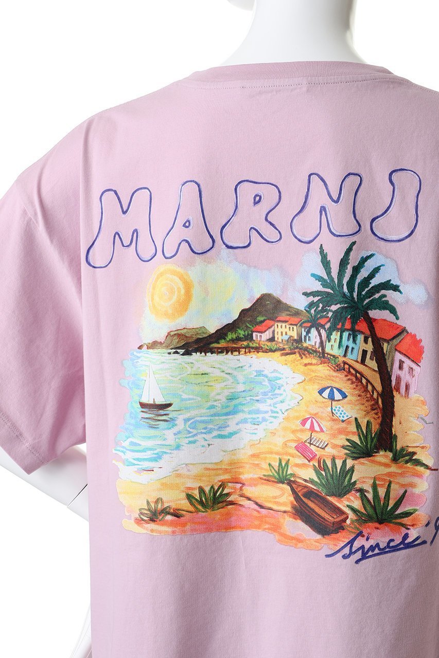 【マルニ/MARNI】のバックプリントボクシークロップTシャツ 人気、トレンドファッション・服の通販 founy(ファニー) 　ファッション　Fashion　レディースファッション　Fashion for Women　トップス・カットソー　Cut & Sew Tops　シャツ・ブラウス・オフィスカジュアル　Elegant Blouses & Button-Ups　ロングTシャツ・Tシャツ　Longline T-Shirts & Tees　カットソー・ベーシックTシャツ　Cut-and-Sewn Tops / Stretch Tees & Basics　2026年　2026　クロップド　Cropped, Short Length　ショート　Short, Short Length　スリット　Slit, Slit Detail　スリーブ　Sleeve, Long Sleeve / Short Sleeve　ハーフ　Half, Half-Length　プリント　Print, Printed Pattern　夏　Summer　春　Spring　S/S・春夏　SS, Spring/Summer, Warm Season　other-5|ID: prp329100004835349 ipo3291000000036106285