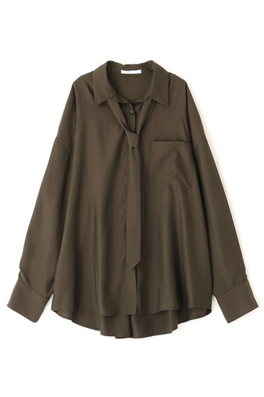 【エトレトウキョウ/ETRE TOKYO】のキュプラネクタイオーバーサイズシャツ インテリア・キッズ・メンズ・レディースファッション・服の通販 founy(ファニー) 　ファッション　Fashion　レディースファッション　Fashion for Women　トップス・カットソー　Cut & Sew Tops　シャツ・ブラウス・オフィスカジュアル　Elegant Blouses & Button-Ups　春　Spring　カフス　Cuff Design　キュプラ　Cupro, Eco Fabric　シンプル　Simple, Minimal　スリーブ　Sleeve, Long Sleeve / Short Sleeve　とろみ　Fluid, Flowy Fabric　ドレープ　Drape, Draping Fabric　なめらか　Smooth, Silky Texture　フロント　Front, Front Design　ポケット　Pocket, Pocket Detail　リラックス　Relax, Relaxed Fit　ロング　Long, Long-Length　S/S・春夏　SS, Spring/Summer, Warm Season　夏　Summer　エレガント 上品　Elegant　2026年　2026　ブラウン|ID: prp329100004835361 ipo3291000000035221306