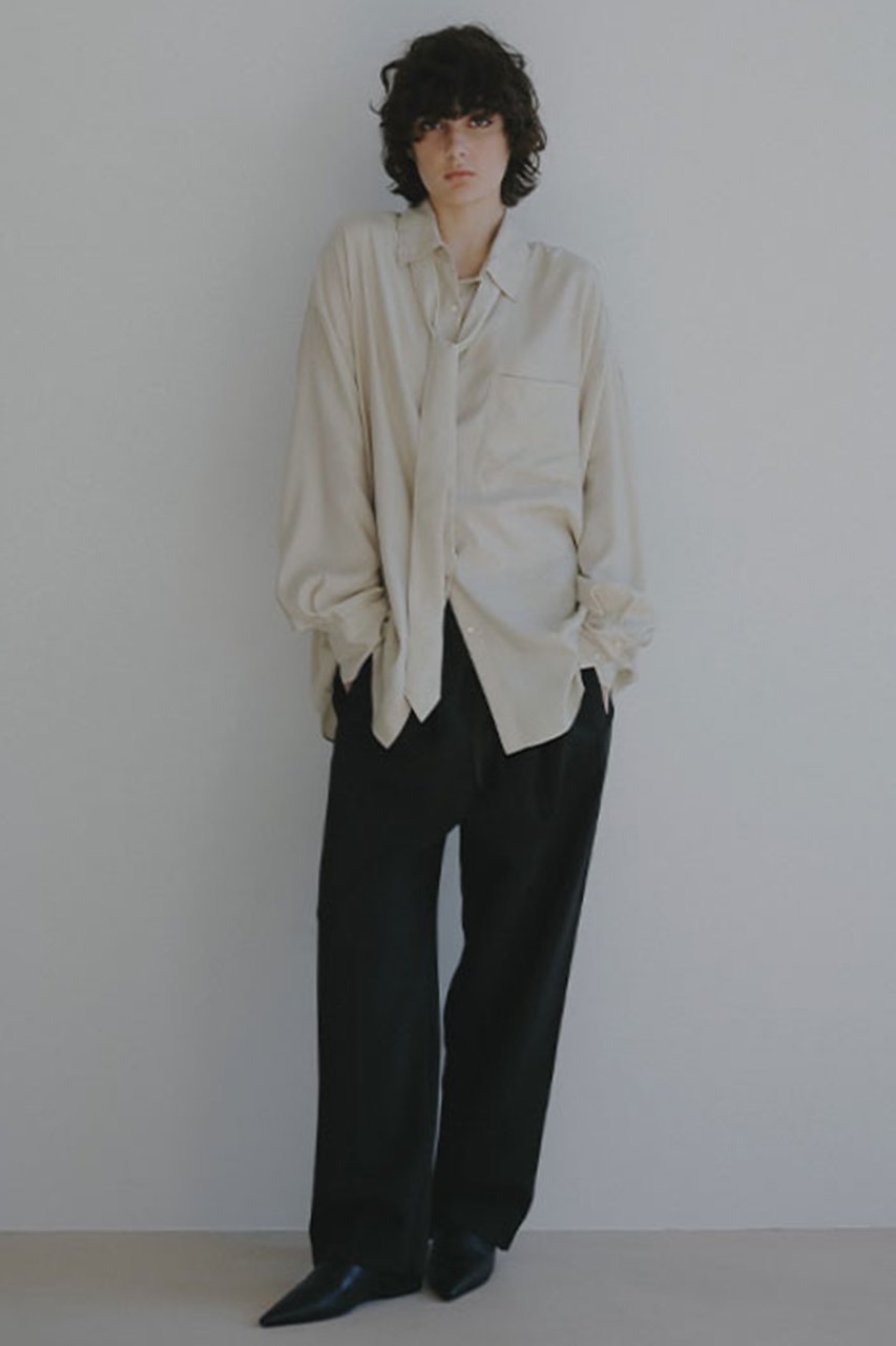 【エトレトウキョウ/ETRE TOKYO】のキュプラネクタイオーバーサイズシャツ 人気、トレンドファッション・服の通販 founy(ファニー) 　ファッション　Fashion　レディースファッション　Fashion for Women　トップス・カットソー　Cut & Sew Tops　シャツ・ブラウス・オフィスカジュアル　Elegant Blouses & Button-Ups　春　Spring　カフス　Cuff Design　キュプラ　Cupro, Eco Fabric　シンプル　Simple, Minimal　スリーブ　Sleeve, Long Sleeve / Short Sleeve　とろみ　Fluid, Flowy Fabric　ドレープ　Drape, Draping Fabric　なめらか　Smooth, Silky Texture　フロント　Front, Front Design　ポケット　Pocket, Pocket Detail　リラックス　Relax, Relaxed Fit　ロング　Long, Long-Length　S/S・春夏　SS, Spring/Summer, Warm Season　夏　Summer　エレガント 上品　Elegant　2026年　2026　other-4|ID: prp329100004835361 ipo3291000000035221310