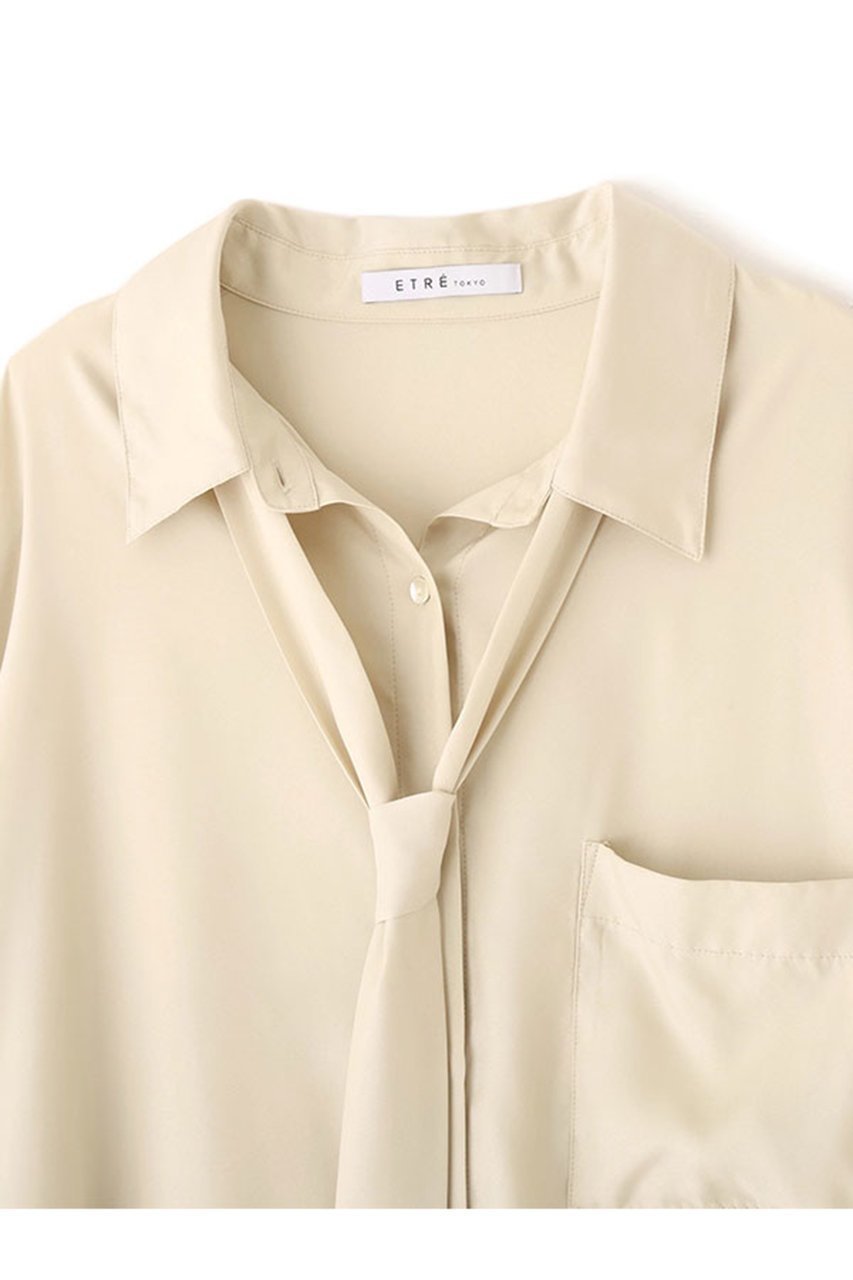 【エトレトウキョウ/ETRE TOKYO】のキュプラネクタイオーバーサイズシャツ 人気、トレンドファッション・服の通販 founy(ファニー) 　ファッション　Fashion　レディースファッション　Fashion for Women　トップス・カットソー　Cut & Sew Tops　シャツ・ブラウス・オフィスカジュアル　Elegant Blouses & Button-Ups　春　Spring　カフス　Cuff Design　キュプラ　Cupro, Eco Fabric　シンプル　Simple, Minimal　スリーブ　Sleeve, Long Sleeve / Short Sleeve　とろみ　Fluid, Flowy Fabric　ドレープ　Drape, Draping Fabric　なめらか　Smooth, Silky Texture　フロント　Front, Front Design　ポケット　Pocket, Pocket Detail　リラックス　Relax, Relaxed Fit　ロング　Long, Long-Length　S/S・春夏　SS, Spring/Summer, Warm Season　夏　Summer　エレガント 上品　Elegant　2026年　2026　other-8|ID: prp329100004835361 ipo3291000000035221314