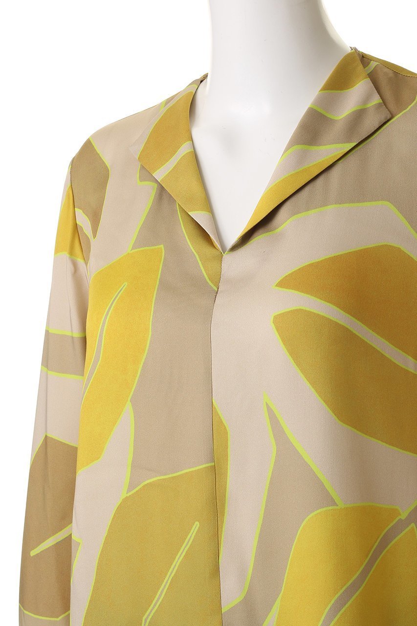 【アルアバイル/allureville】のFASACリーフPTフレンチカラーシャツ 人気、トレンドファッション・服の通販 founy(ファニー) 　ファッション　Fashion　レディースファッション　Fashion for Women　トップス・カットソー　Cut & Sew Tops　シャツ・ブラウス・オフィスカジュアル　Elegant Blouses & Button-Ups　2026年　2026　おすすめ　Recommended / Our Picks　イタリア　Italy　カフス　Cuff Design　シンプル　Simple, Minimal　スリーブ　Sleeve, Long Sleeve / Short Sleeve　センター　Center, Center Line　デニム　Denim, Jeans Material　フレンチ　French, French Style　プリント　Print, Printed Pattern　リーフ　Leaf, Botanical Leaf　ロング　Long, Long-Length　エレガント 上品　Elegant　夏　Summer　春　Spring　S/S・春夏　SS, Spring/Summer, Warm Season　other-5|ID: prp329100004835372 ipo3291000000036245308