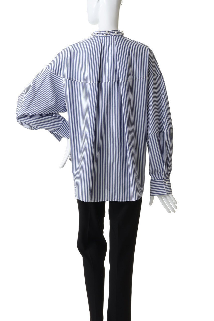 【アルアバイル/allureville】のパールカラーロンストコクーンブラウス 人気、トレンドファッション・服の通販 founy(ファニー) 　ファッション　Fashion　レディースファッション　Fashion for Women　トップス・カットソー　Cut & Sew Tops　シャツ・ブラウス・オフィスカジュアル　Elegant Blouses & Button-Ups　2026年　2026　ストライプ　Stripe, Striped Pattern　スリーブ　Sleeve, Long Sleeve / Short Sleeve　デニム　Denim, Jeans Material　パール　Pearl, Pearl Accent　フロント　Front, Front Design　ミックス　Mix, Mixed Style　ロング　Long, Long-Length　エレガント 上品　Elegant　夏　Summer　春　Spring　S/S・春夏　SS, Spring/Summer, Warm Season　other-4|ID: prp329100004835373 ipo3291000000035221396