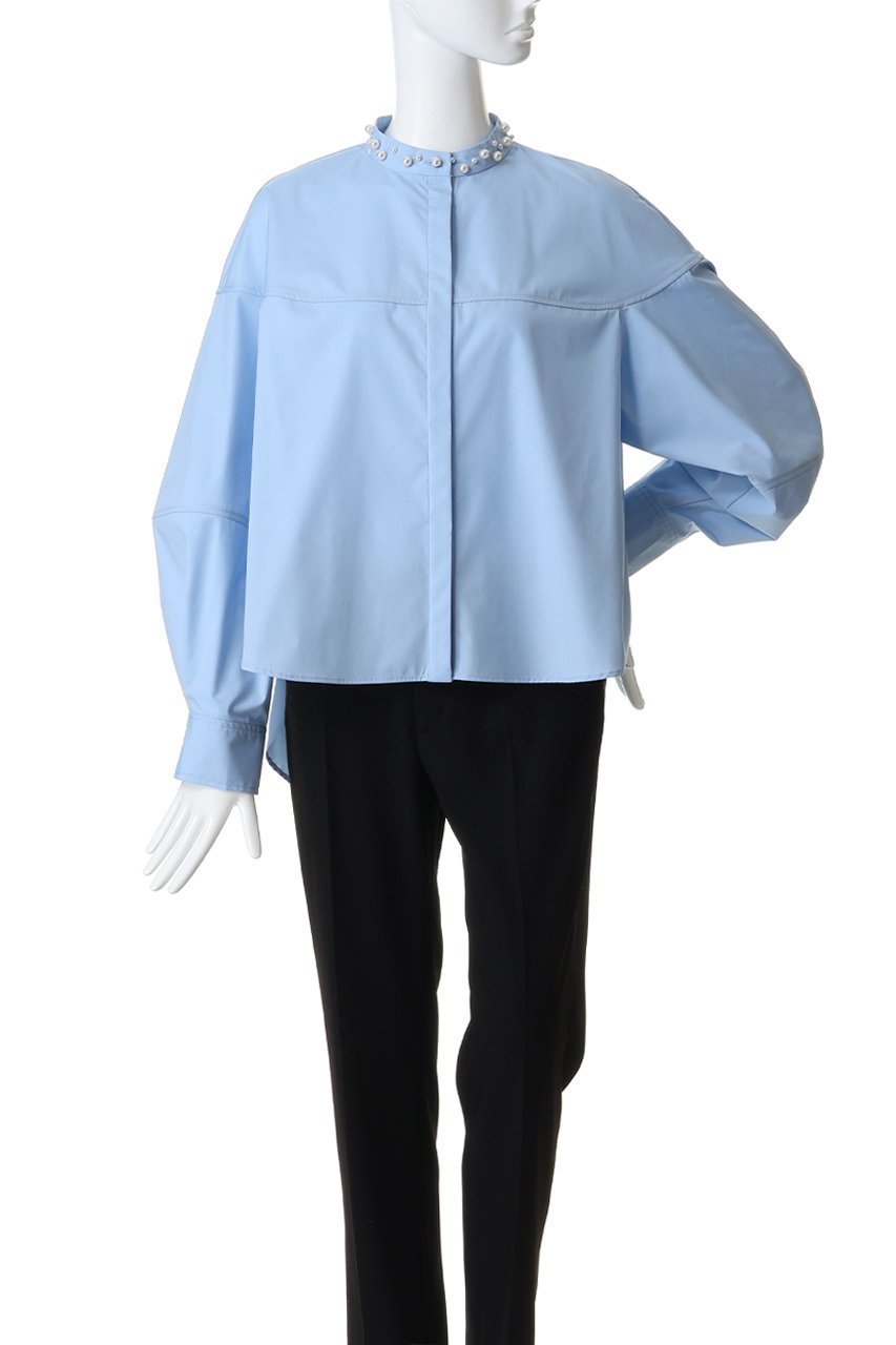 【アルアバイル/allureville】のパールカラーコクーンブラウス 人気、トレンドファッション・服の通販 founy(ファニー) 　ファッション　Fashion　レディースファッション　Fashion for Women　トップス・カットソー　Cut & Sew Tops　シャツ・ブラウス・オフィスカジュアル　Elegant Blouses & Button-Ups　2026年　2026　スラックス　Slacks, Dress Pants　スリーブ　Sleeve, Long Sleeve / Short Sleeve　デニム　Denim, Jeans Material　パール　Pearl, Pearl Accent　フロント　Front, Front Design　ロング　Long, Long-Length　エレガント 上品　Elegant　夏　Summer　春　Spring　S/S・春夏　SS, Spring/Summer, Warm Season　other-2|ID: prp329100004835374 ipo3291000000035221401