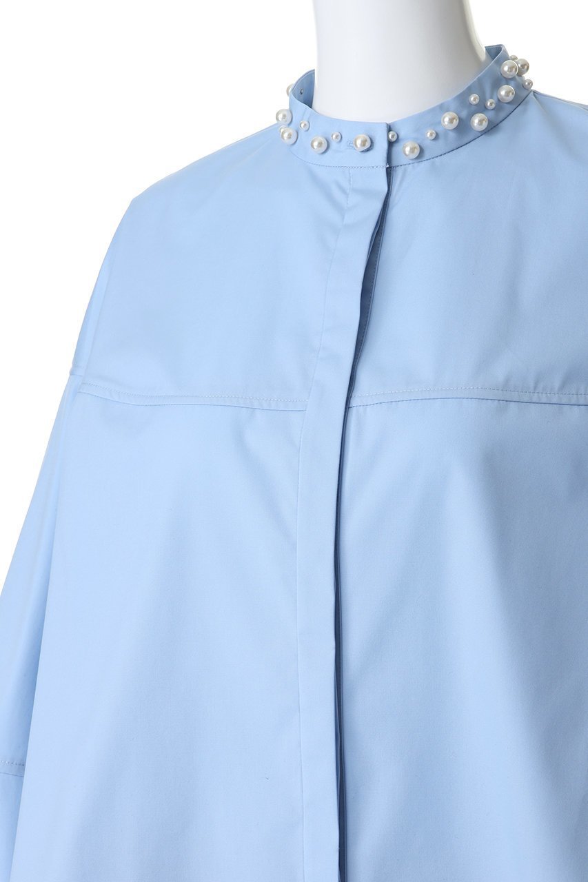 【アルアバイル/allureville】のパールカラーコクーンブラウス 人気、トレンドファッション・服の通販 founy(ファニー) 　ファッション　Fashion　レディースファッション　Fashion for Women　トップス・カットソー　Cut & Sew Tops　シャツ・ブラウス・オフィスカジュアル　Elegant Blouses & Button-Ups　スラックス　Slacks, Dress Pants　スリーブ　Sleeve, Long Sleeve / Short Sleeve　デニム　Denim, Jeans Material　パール　Pearl, Pearl Accent　フロント　Front, Front Design　ロング　Long, Long-Length　エレガント 上品　Elegant　other-5|ID: prp329100004835374 ipo3291000000036951516