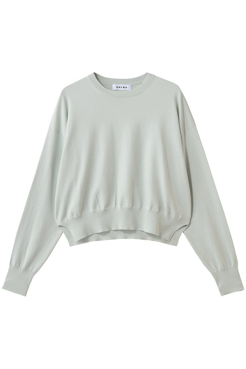 【サクラ/SACRA】のエクストラファインコットンカシミヤプルオーバー インテリア・キッズ・メンズ・レディースファッション・服の通販 founy(ファニー) 　ファッション　Fashion　レディースファッション　Fashion for Women　トップス・カットソー　Cut & Sew Tops　ニット　Knit Tops & Sweaters　カジュアルプルオーバー・ニットトップス　Pullovers & Knit Tops / Casual Pullovers　2026年　2026　なめらか　Smooth, Silky Texture　クロップド　Cropped, Short Length　スリット　Slit, Slit Detail　バランス　Balance, Style Balance　エレガント 上品　Elegant　夏　Summer　春　Spring　S/S・春夏　SS, Spring/Summer, Warm Season　ミント|ID: prp329100004836403 ipo3291000000035229104