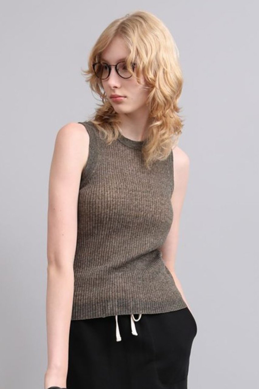 【サクラ/SACRA】のメランジリブタンクトップ 人気、トレンドファッション・服の通販 founy(ファニー) 　ファッション　Fashion　レディースファッション　Fashion for Women　トップス・カットソー　Cut & Sew Tops　キャミソール&ノースリーブ　Camisoles & Sleeveless Tops　シャツ・ブラウス・オフィスカジュアル　Elegant Blouses & Button-Ups　ロングTシャツ・Tシャツ　Longline T-Shirts & Tees　カットソー・ベーシックTシャツ　Cut-and-Sewn Tops / Stretch Tees & Basics　2026年　2026　インナー　Innerwear　キャミソール　Camisole, Spaghetti Strap Top　コンパクト　Compact, Small Size　シアー　Sheer, See-Through　タンク　Tank Top, Sleeveless Top　ノースリーブ　Sleeveless, No-Sleeve　メランジ　Melange, Mixed Yarn　リネン　Linen, Linen Fabric　リラックス　Relax, Relaxed Fit　夏　Summer　春　Spring　S/S・春夏　SS, Spring/Summer, Warm Season　other-7|ID: prp329100004836414 ipo3291000000035899779