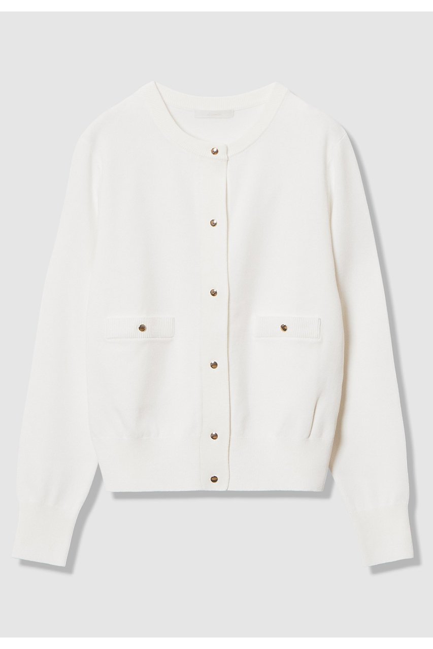 【アルアバイル/allureville】のポケットクルーカーディガン インテリア・キッズ・メンズ・レディースファッション・服の通販 founy(ファニー) 　ファッション　Fashion　レディースファッション　Fashion for Women　トップス・カットソー　Cut & Sew Tops　ニット　Knit Tops & Sweaters　カーディガン・羽織り　Layered Style Cardigans　2026年　2026　おすすめ　Recommended / Our Picks　アンサンブル　Ensemble Set　カーディガン　Cardigan, Knitwear　トレンド　Trend, Trending Now　フィット　Fit, Slim Fit　ベーシック　Basic, Essential　ボーダー　Border, Stripe　ラベンダー　Lavender　夏　Summer　定番　Standard, Basic Item　春　Spring　S/S・春夏　SS, Spring/Summer, Warm Season　オフホワイト|ID: prp329100004836416 ipo3291000000035229209