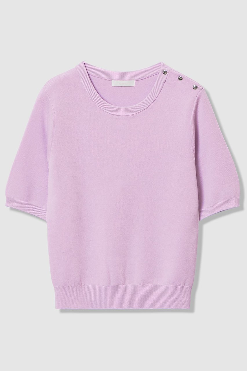 【アルアバイル/allureville】のソウバリ肩釦クループルオーバー インテリア・キッズ・メンズ・レディースファッション・服の通販 founy(ファニー) 　ファッション　Fashion　レディースファッション　Fashion for Women　トップス・カットソー　Cut & Sew Tops　ニット　Knit Tops & Sweaters　カジュアルプルオーバー・ニットトップス　Pullovers & Knit Tops / Casual Pullovers　2026年　2026　アンサンブル　Ensemble Set　カーディガン　Cardigan, Knitwear　ベーシック　Basic, Essential　モックネック　Mock Neck, Short Turtleneck　夏　Summer　定番　Standard, Basic Item　春　Spring　S/S・春夏　SS, Spring/Summer, Warm Season　ラベンダー|ID: prp329100004836417 ipo3291000000035229218