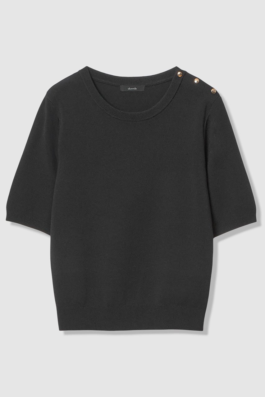 【アルアバイル/allureville】のソウバリ肩釦クループルオーバー インテリア・キッズ・メンズ・レディースファッション・服の通販 founy(ファニー) ファッション Fashion レディースファッション Fashion for Women トップス・カットソー Cut & Sew Tops ニット Knit Tops & Sweaters カジュアルプルオーバー・ニットトップス Pullovers & Knit Tops / Casual Pullovers 2026年 2026 アンサンブル Ensemble Set カーディガン Cardigan, Knitwear ベーシック Basic, Essential モックネック Mock Neck, Short Turtleneck 夏 Summer 定番 Standard, Basic Item 春 Spring S/S・春夏 SS, Spring/Summer, Warm Season ブラック|ID: prp329100004836417 ipo3291000000035977516