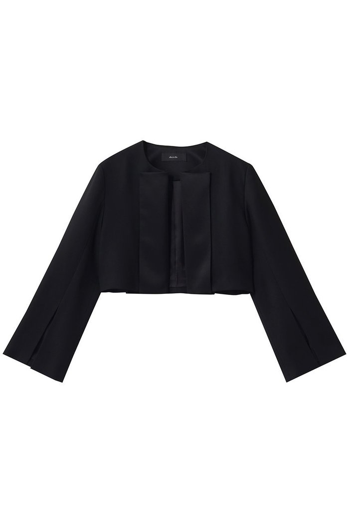 【アルアバイル/allureville】のノーカラーボレロジャケット インテリア・キッズ・メンズ・レディースファッション・服の通販 founy(ファニー) https://founy.com/ ファッション Fashion レディースファッション Fashion for Women アウター Coat / Outerwear Collection レディースジャケット・軽アウター Jackets ボレロ・ショート丈ジャケット / ドレス羽織りに Boleros & Short Jackets クロップド Cropped, Short Length サテン Satin, Glossy Fabric ジャケット Jacket, Outerwear スリット Slit, Slit Detail フェミニン Feminine, Girly ボレロ Bolero, Short Cardigan |ID: prp329100004836420 ipo3291000000036824934