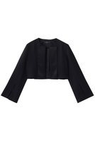 【アルアバイル/allureville】のノーカラーボレロジャケット 人気、トレンドファッション・服の通販 founy(ファニー) ファッション Fashion レディースファッション Fashion for Women アウター Coat / Outerwear Collection レディースジャケット・軽アウター Jackets ボレロ・ショート丈ジャケット / ドレス羽織りに Boleros & Short Jackets クロップド Cropped, Short Length サテン Satin, Glossy Fabric ジャケット Jacket, Outerwear スリット Slit, Slit Detail フェミニン Feminine, Girly ボレロ Bolero, Short Cardigan |ID:prp329100004836420