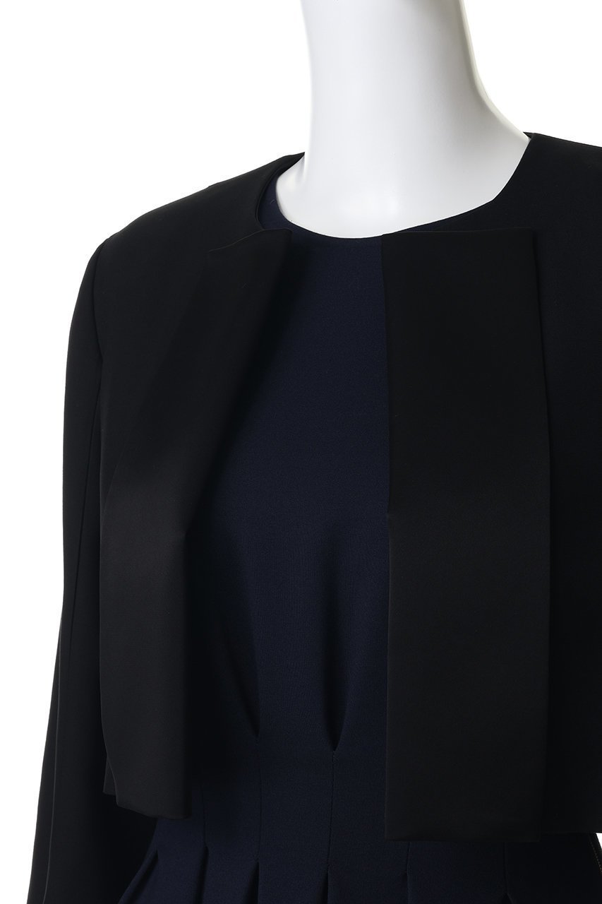 【アルアバイル/allureville】のノーカラーボレロジャケット 人気、トレンドファッション・服の通販 founy(ファニー) 　ファッション　Fashion　レディースファッション　Fashion for Women　アウター　Coat / Outerwear Collection　レディースジャケット・軽アウター　Jackets　ボレロ・ショート丈ジャケット / ドレス羽織りに　Boleros & Short Jackets　クロップド　Cropped, Short Length　サテン　Satin, Glossy Fabric　ジャケット　Jacket, Outerwear　スリット　Slit, Slit Detail　フェミニン　Feminine, Girly　ボレロ　Bolero, Short Cardigan　再入荷　Restock / Back in Stock　other-5|ID: prp329100004836420 ipo3291000000036845169