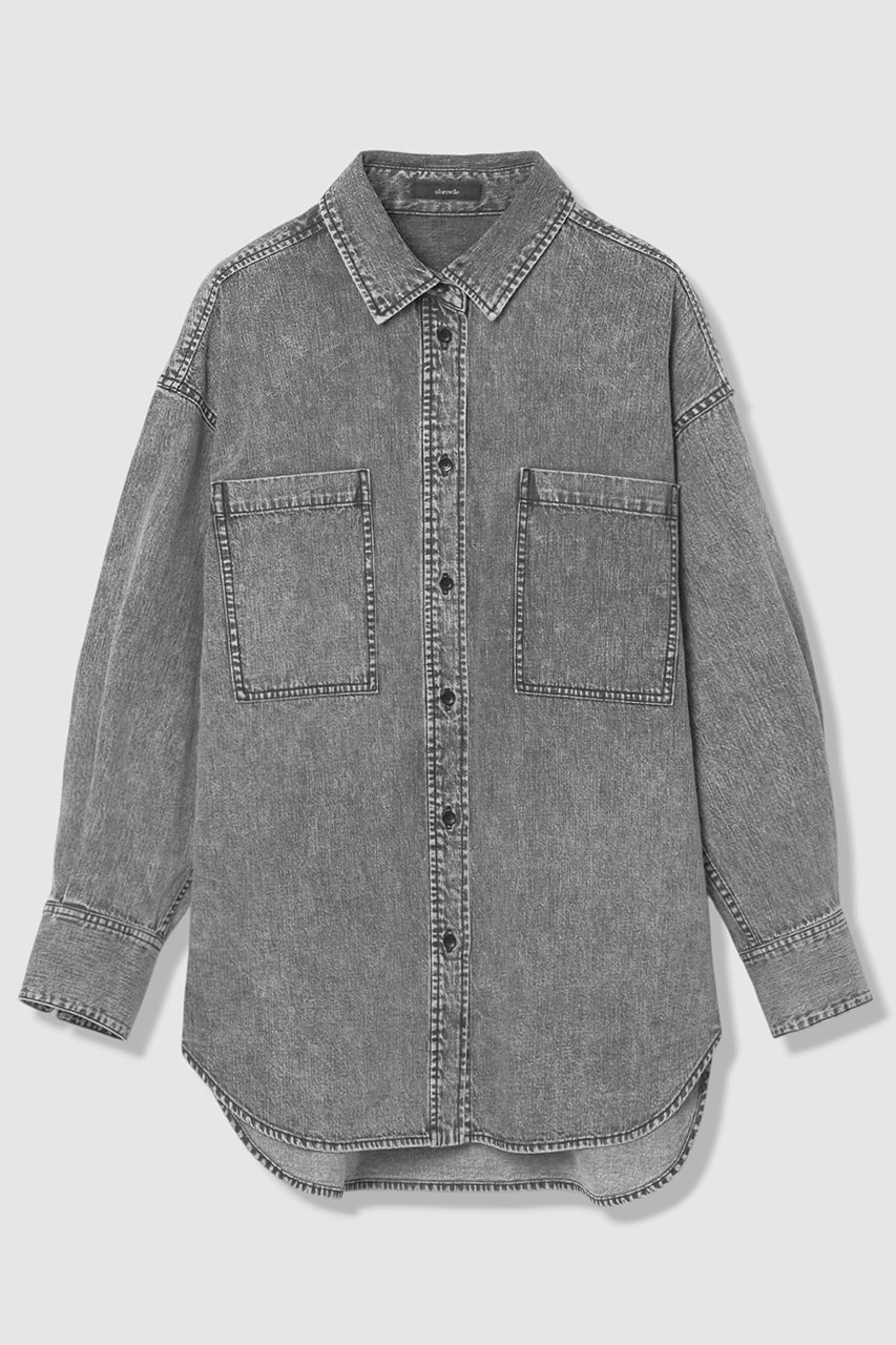 【アルアバイル/allureville】のデニムビッグポケットシャツ インテリア・キッズ・メンズ・レディースファッション・服の通販 founy(ファニー) 　ファッション　Fashion　レディースファッション　Fashion for Women　トップス・カットソー　Cut & Sew Tops　シャツ・ブラウス・オフィスカジュアル　Elegant Blouses & Button-Ups　2026年　2026　ジャカード／ジャガード　Jacquard, Woven Pattern　ストライプ　Stripe, Striped Pattern　スリーブ　Sleeve, Long Sleeve / Short Sleeve　デニム　Denim, Jeans Material　モダン　Modern, Contemporary　ロング　Long, Long-Length　夏　Summer　春　Spring　S/S・春夏　SS, Spring/Summer, Warm Season　無地　Plain, Solid Color　ブラック|ID: prp329100004836423 ipo3291000000035363988