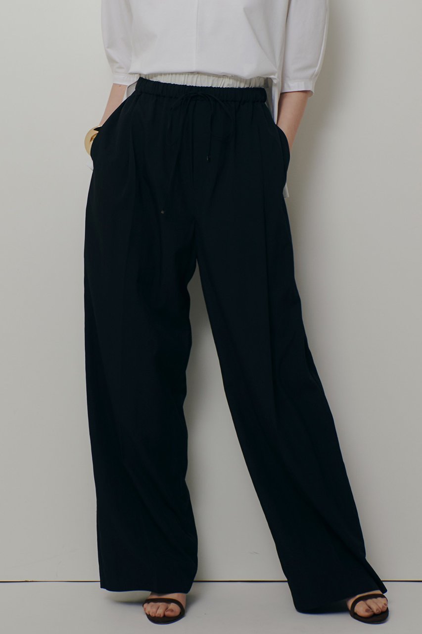 【アルアバイル/allureville】のドローコードイージーパンツ インテリア・キッズ・メンズ・レディースファッション・服の通販 founy(ファニー) 　ファッション　Fashion　レディースファッション　Fashion for Women　パンツ　Pants & Trousers　センター　Center, Center Line　タイプライター　Typewriter Fabric, Crisp Cotton　新作・新入荷　New Arrivals / New In　ブラック|ID: prp329100004836424 ipo3291000000036806571
