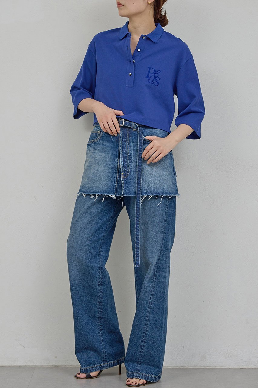 【ガリャルダガランテ/GALLARDAGALANTE】の【PEAS】カノコポロシャツ 人気、トレンドファッション・服の通販 founy(ファニー) 　ファッション　Fashion　レディースファッション　Fashion for Women　トップス・カットソー　Cut & Sew Tops　シャツ・ブラウス・オフィスカジュアル　Elegant Blouses & Button-Ups　ポロシャツ・きれいめカジュアル　Smart-Casual Polo Tops　2026年　2026　カットソー　Cut and Sewn Top　クラシック　Classic, Timeless Style　クロップド　Cropped, Short Length　スキッパー　Skipper, Open Collar　デニム　Denim, Jeans Material　ポロシャツ　Polo Shirt, Collared Tee　夏　Summer　春　Spring　S/S・春夏　SS, Spring/Summer, Warm Season　other-3|ID: prp329100004836431 ipo3291000000035229360