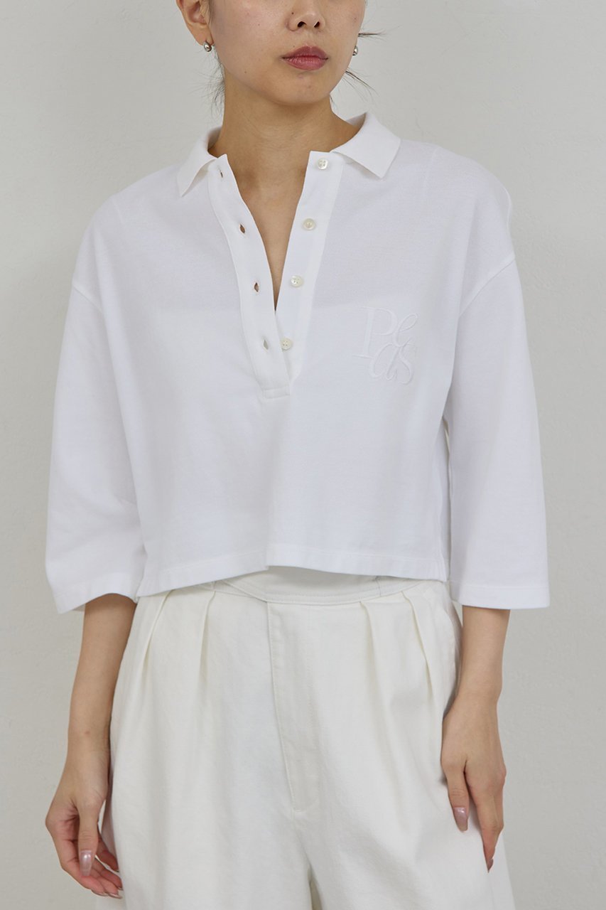 【ガリャルダガランテ/GALLARDAGALANTE】の【PEAS】カノコポロシャツ インテリア・キッズ・メンズ・レディースファッション・服の通販 founy(ファニー) ファッション Fashion レディースファッション Fashion for Women トップス・カットソー Cut & Sew Tops シャツ・ブラウス・オフィスカジュアル Elegant Blouses & Button-Ups ポロシャツ・きれいめカジュアル Smart-Casual Polo Tops 2026年 2026 カットソー Cut and Sewn Top クラシック Classic, Timeless Style クロップド Cropped, Short Length スキッパー Skipper, Open Collar デニム Denim, Jeans Material ポロシャツ Polo Shirt, Collared Tee 夏 Summer 春 Spring S/S・春夏 SS, Spring/Summer, Warm Season ホワイト|ID: prp329100004836431 ipo3291000000035977548