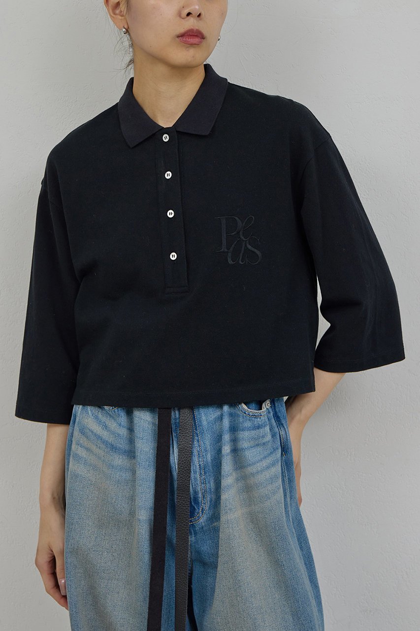 【ガリャルダガランテ/GALLARDAGALANTE】の【PEAS】カノコポロシャツ インテリア・キッズ・メンズ・レディースファッション・服の通販 founy(ファニー) ファッション Fashion レディースファッション Fashion for Women トップス・カットソー Cut & Sew Tops シャツ・ブラウス・オフィスカジュアル Elegant Blouses & Button-Ups ポロシャツ・きれいめカジュアル Smart-Casual Polo Tops 2026年 2026 カットソー Cut and Sewn Top クラシック Classic, Timeless Style クロップド Cropped, Short Length スキッパー Skipper, Open Collar デニム Denim, Jeans Material ポロシャツ Polo Shirt, Collared Tee 夏 Summer 春 Spring S/S・春夏 SS, Spring/Summer, Warm Season ブラック|ID: prp329100004836431 ipo3291000000035977549