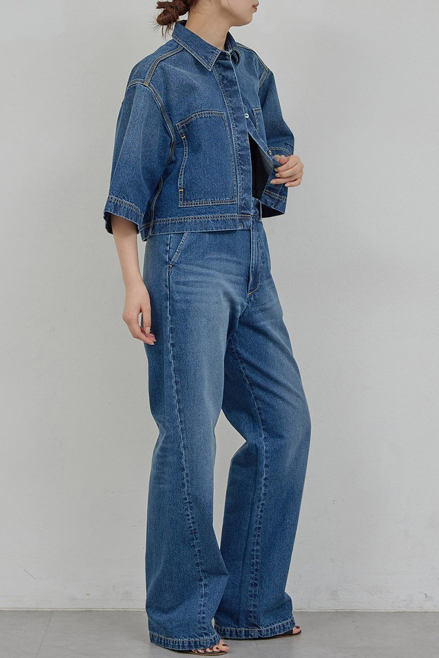 【ガリャルダガランテ/GALLARDAGALANTE】の【PEAS】【セットアップ対応】デニムハーフスリーブシャツ 人気、トレンドファッション・服の通販 founy(ファニー) 　ファッション　Fashion　レディースファッション　Fashion for Women　トップス・カットソー　Cut & Sew Tops　シャツ・ブラウス・オフィスカジュアル　Elegant Blouses & Button-Ups　2026年　2026　クロップド　Cropped, Short Length　ショート　Short, Short Length　スリーブ　Sleeve, Long Sleeve / Short Sleeve　セットアップ　Set-Up, Coordinated Outfit　デニム　Denim, Jeans Material　トレンド　Trend, Trending Now　ポケット　Pocket, Pocket Detail　夏　Summer　春　Spring　S/S・春夏　SS, Spring/Summer, Warm Season　other-3|ID: prp329100004836432 ipo3291000000035229369