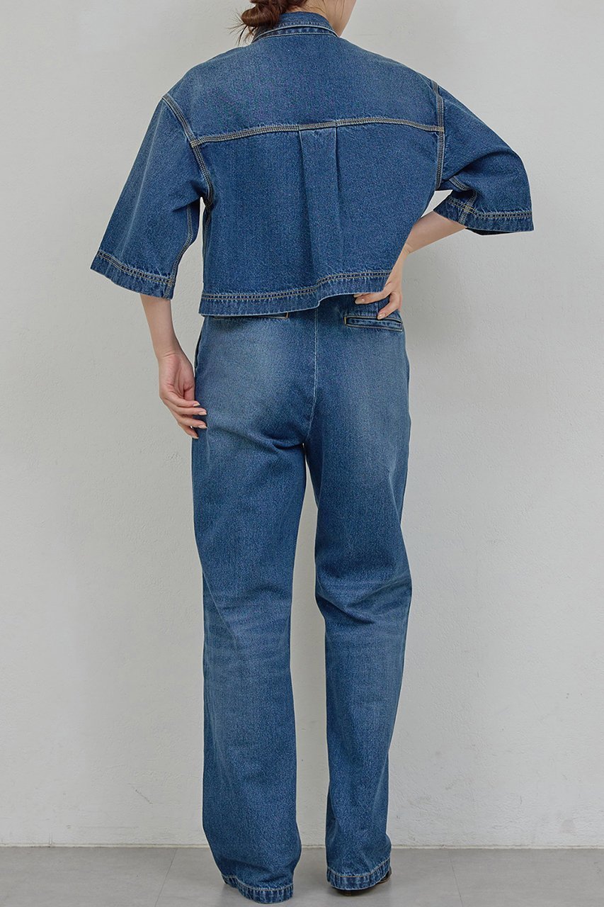 【ガリャルダガランテ/GALLARDAGALANTE】の【PEAS】【セットアップ対応】デニムハーフスリーブシャツ 人気、トレンドファッション・服の通販 founy(ファニー) 　ファッション　Fashion　レディースファッション　Fashion for Women　トップス・カットソー　Cut & Sew Tops　シャツ・ブラウス・オフィスカジュアル　Elegant Blouses & Button-Ups　2026年　2026　クロップド　Cropped, Short Length　ショート　Short, Short Length　スリーブ　Sleeve, Long Sleeve / Short Sleeve　セットアップ　Set-Up, Coordinated Outfit　デニム　Denim, Jeans Material　トレンド　Trend, Trending Now　ポケット　Pocket, Pocket Detail　夏　Summer　春　Spring　S/S・春夏　SS, Spring/Summer, Warm Season　other-5|ID: prp329100004836432 ipo3291000000035229371