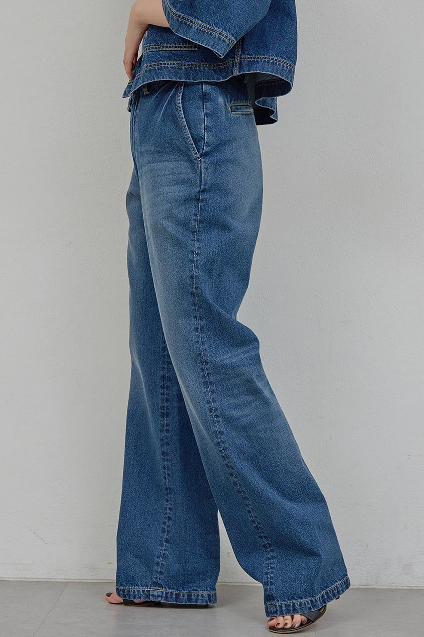 【ガリャルダガランテ/GALLARDAGALANTE】の【PEAS】【セットアップ対応】デニムトラウザーズ 人気、トレンドファッション・服の通販 founy(ファニー) 　ファッション　Fashion　レディースファッション　Fashion for Women　セットアップ　Matching Sets　レディースパンツ・ボトムス　Pants & Trousers / Bottoms　パンツ　Pants & Trousers　デニムパンツ・ジーンズ・美脚デニム　Denim Jeans & Pants　2026年　2026　カットソー　Cut and Sewn Top　シンプル　Simple, Minimal　スラックス　Slacks, Dress Pants　セットアップ　Set-Up, Coordinated Outfit　デニム　Denim, Jeans Material　ベーシック　Basic, Essential　ヴィンテージ　Vintage Style　夏　Summer　春　Spring　S/S・春夏　SS, Spring/Summer, Warm Season　other-6|ID: prp329100004836434 ipo3291000000035229391