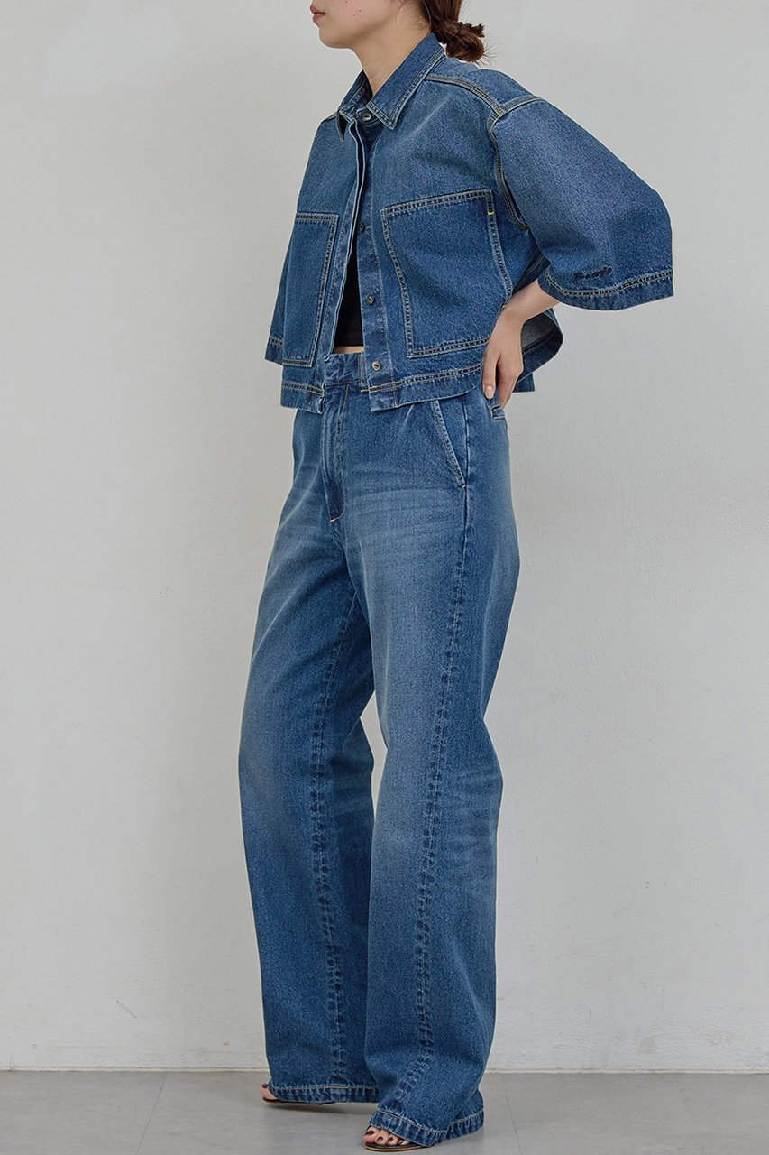 【ガリャルダガランテ/GALLARDAGALANTE】の【PEAS】【セットアップ対応】デニムトラウザーズ 人気、トレンドファッション・服の通販 founy(ファニー) 　ファッション　Fashion　レディースファッション　Fashion for Women　セットアップ　Matching Sets　レディースパンツ・ボトムス　Pants & Trousers / Bottoms　パンツ　Pants & Trousers　デニムパンツ・ジーンズ・美脚デニム　Denim Jeans & Pants　2026年　2026　カットソー　Cut and Sewn Top　シンプル　Simple, Minimal　スラックス　Slacks, Dress Pants　セットアップ　Set-Up, Coordinated Outfit　デニム　Denim, Jeans Material　ベーシック　Basic, Essential　ヴィンテージ　Vintage Style　夏　Summer　春　Spring　S/S・春夏　SS, Spring/Summer, Warm Season　other-3|ID: prp329100004836434 ipo3291000000036162478